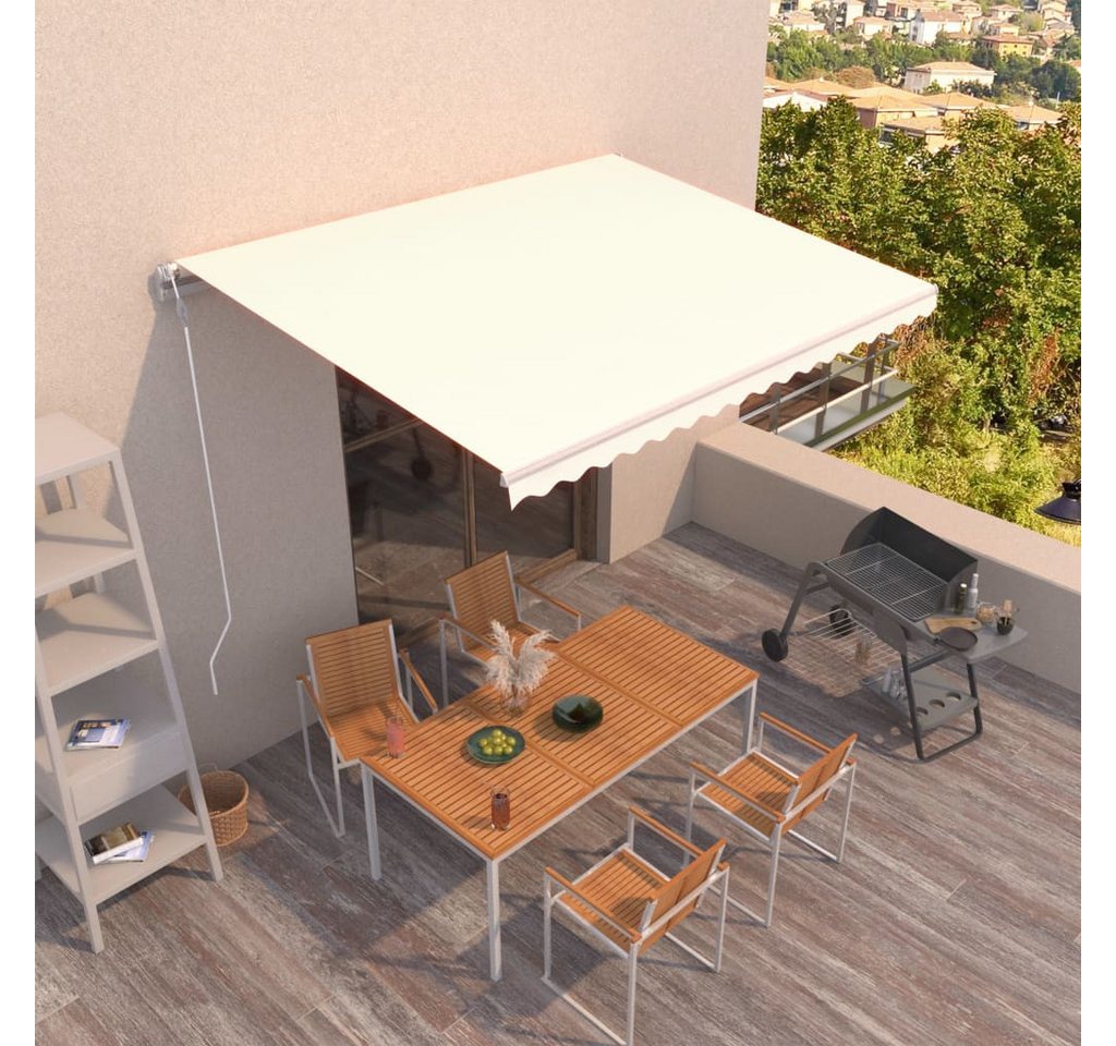 Thumbnail - vidaXL Markise Gelenkarmmarkise Automatisch 400x350 cm Creme Balkon Terrasse