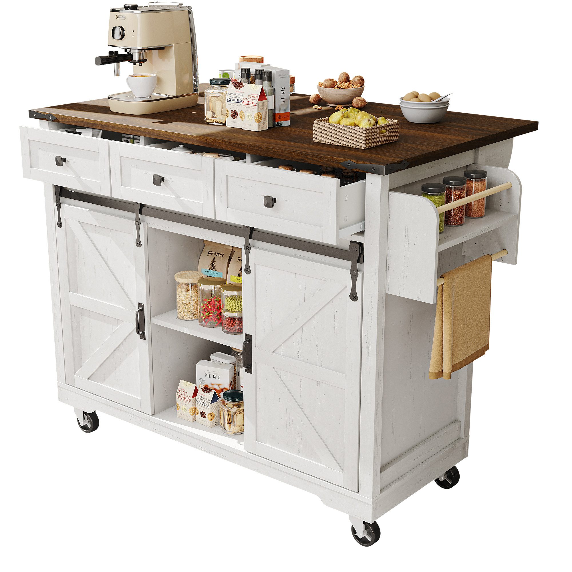 i@home Küchenwagen mit ausziehbarer Arbeitsplatte, Küchenschrank, (Packung günstig online kaufen