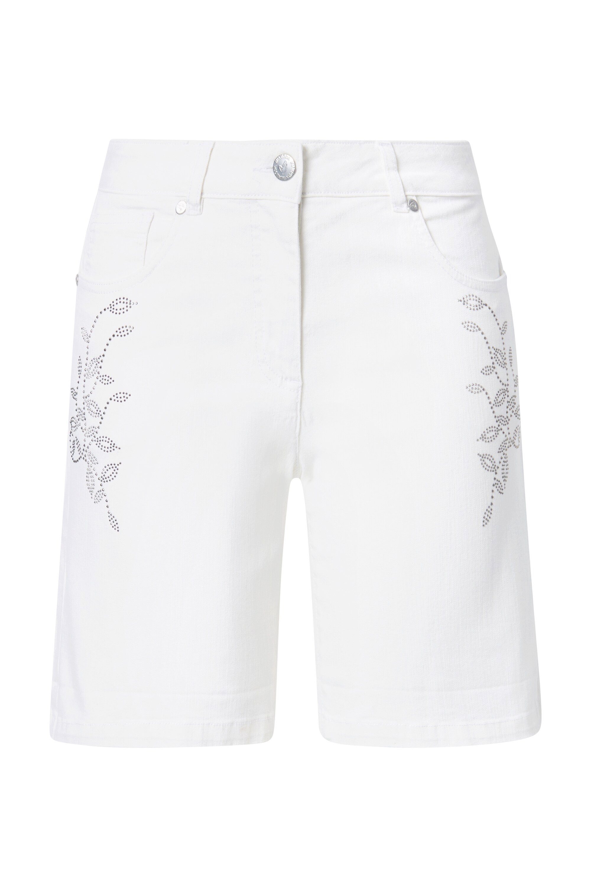 MIAMODA 5-Pocket-Jeans Jeans-Shorts Wide Legs Glitzersteinchen günstig online kaufen