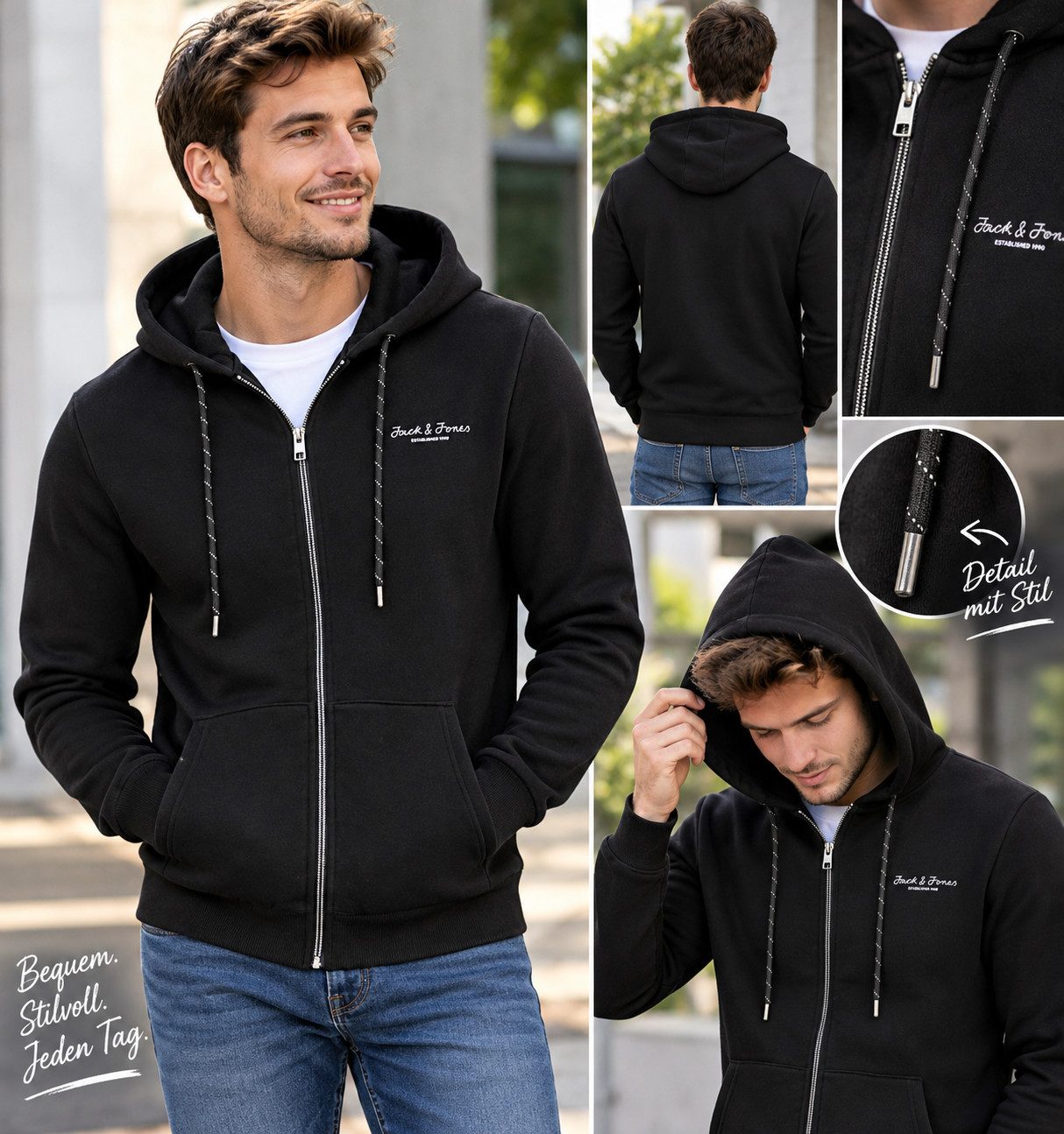 Jack & Jones Kapuzensweatjacke COBERG SWEAT