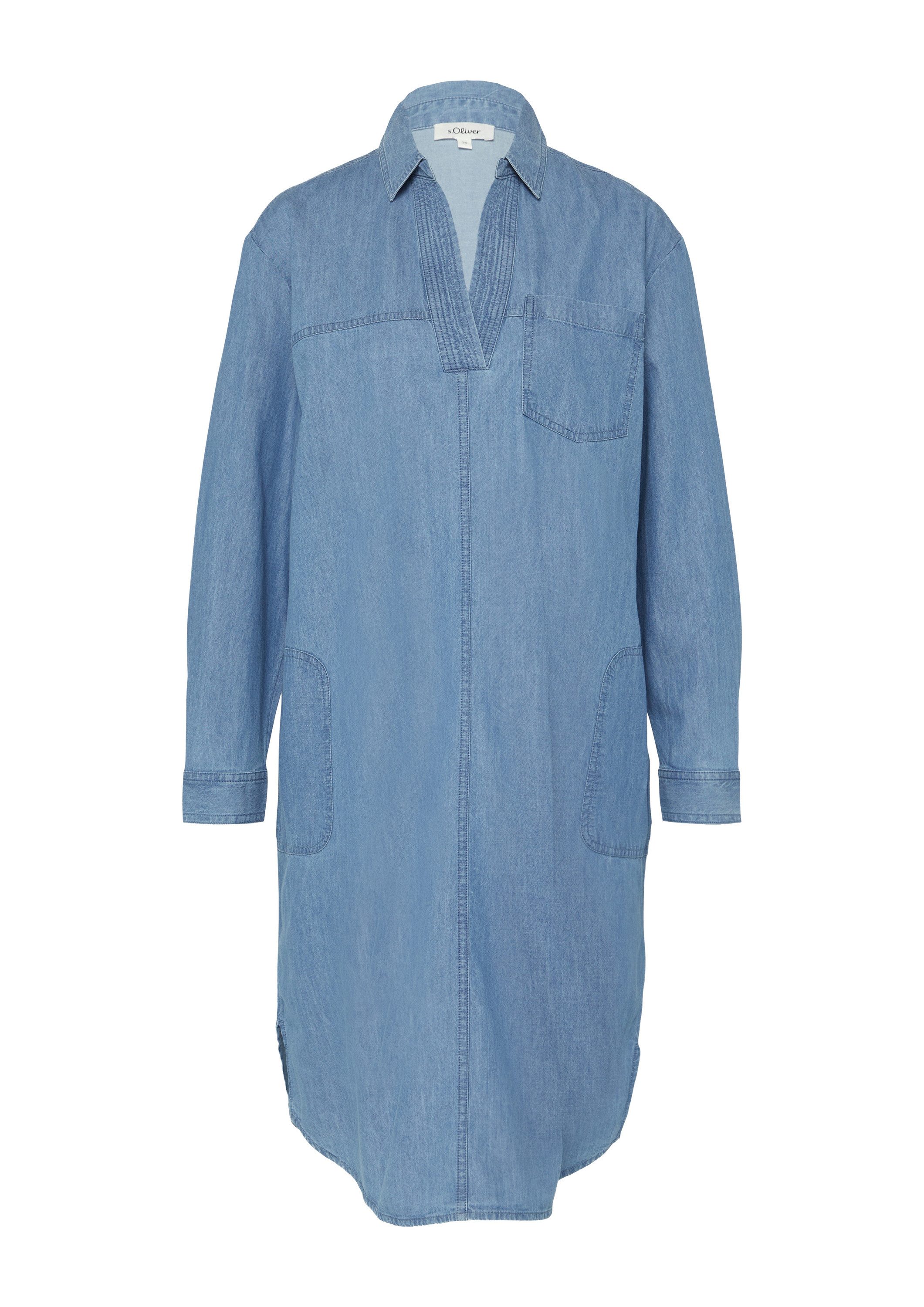 s.Oliver Minikleid Kleid Jeanskleid im Relaxed Fit mit Kragen und aufgesetz günstig online kaufen