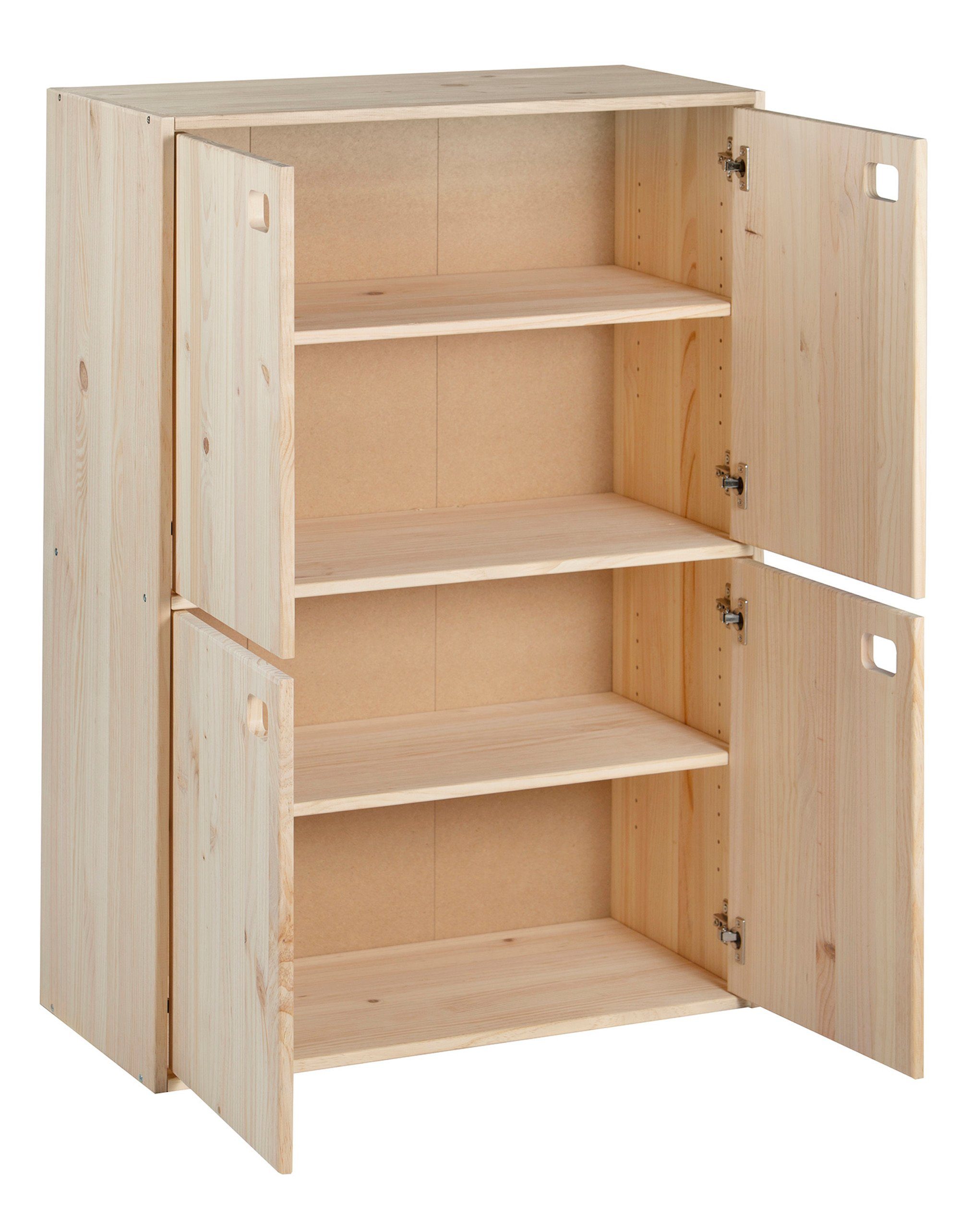 Astigarraga Kit Line Kommode Kommode Massiv - Dinamic, Schrank mit 2 oder 4 Türen, Highboard Kiefer