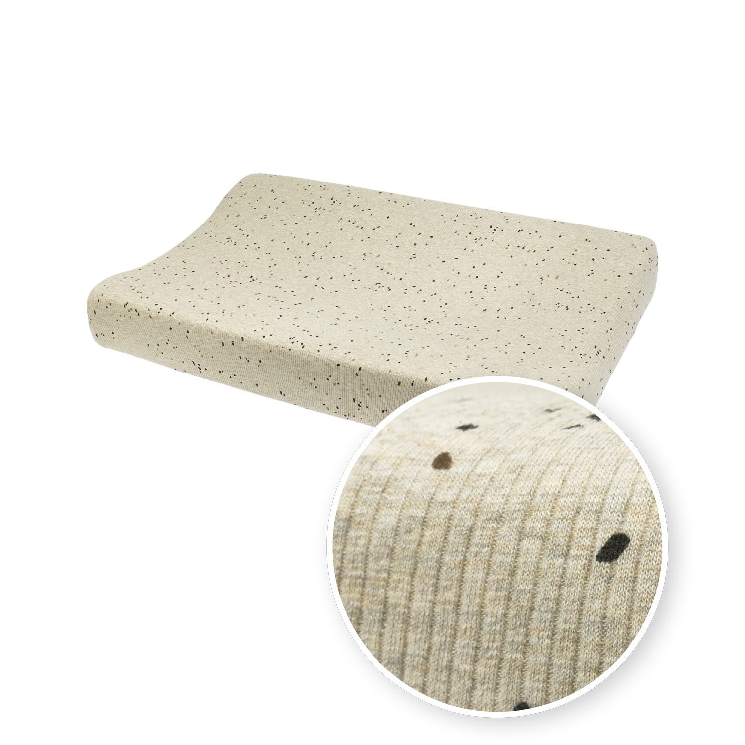 Meyco Baby Wickelauflagenbezug Mini spot Sand Melange (95% Baumwolle / 5% Elastan, 1-tlg., 50x70cm), 50x70cm