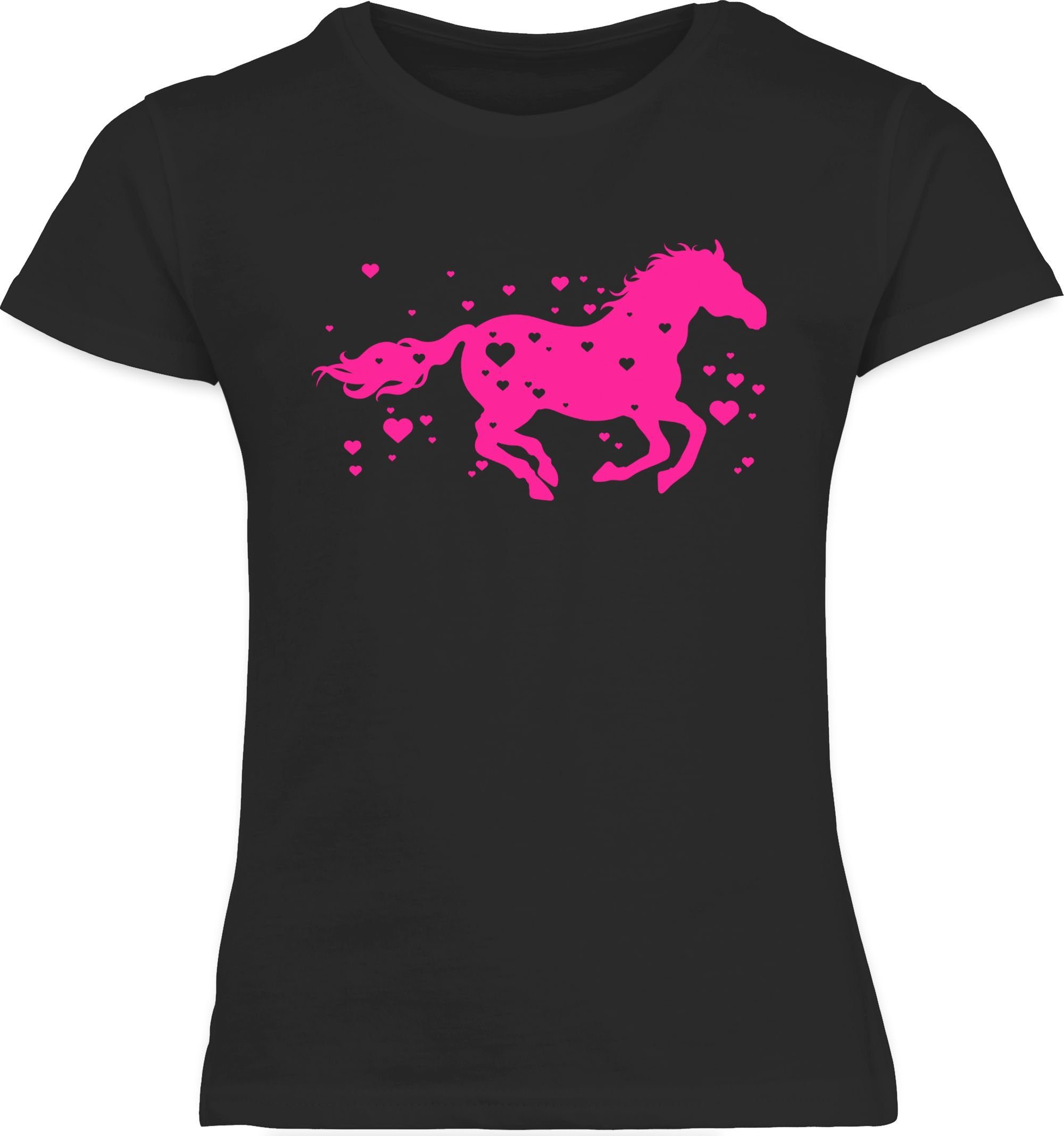 Schwarz Springpferd T-Shirt Reitpferd 3 Shirtracer Pferd Pferd