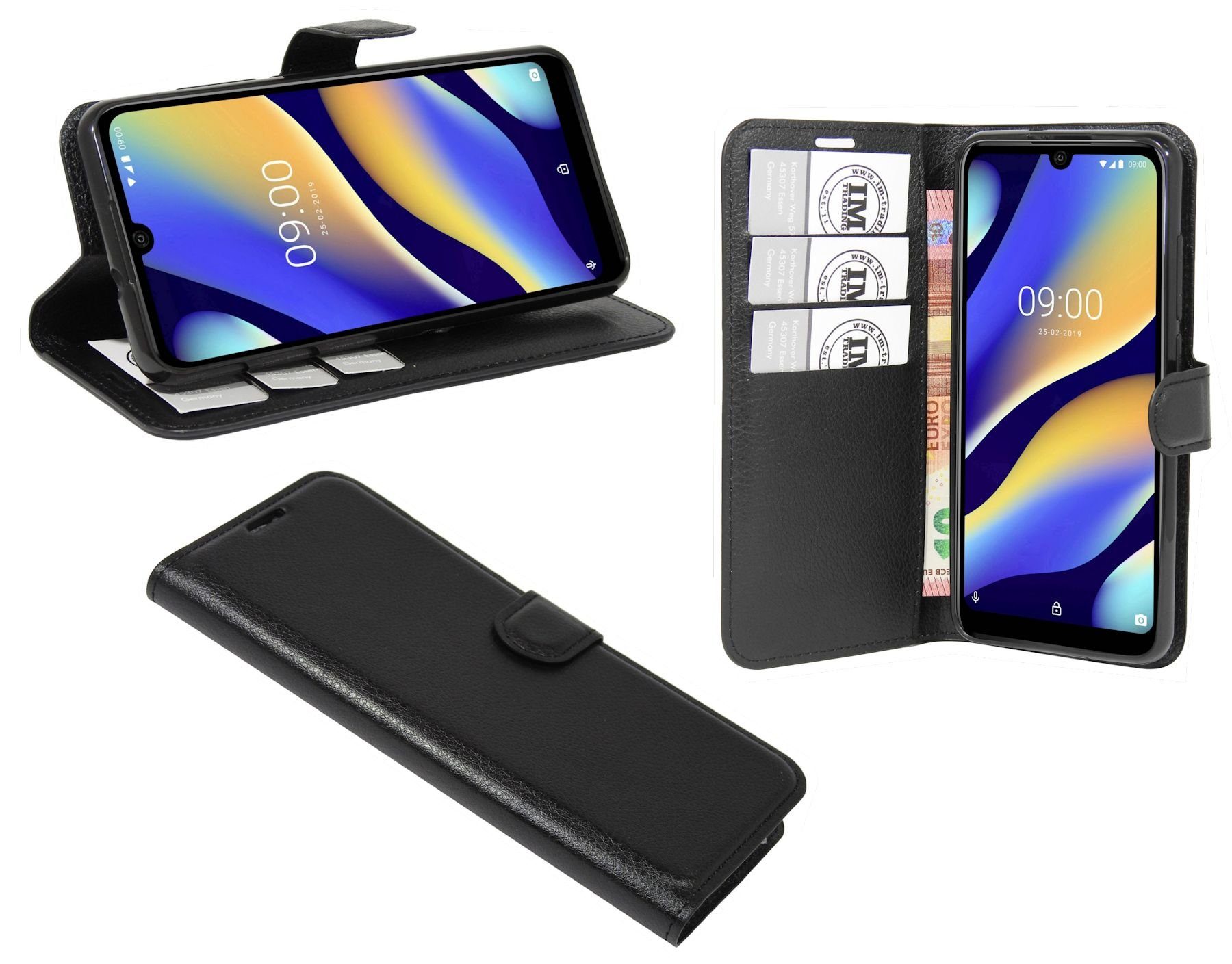 cofi1453 Handyhülle Hülle Tasche für Wiko View 3 Lite, Kunstleder Schutzhülle Handy Wallet Case Cover mit Kartenfächern, Stan