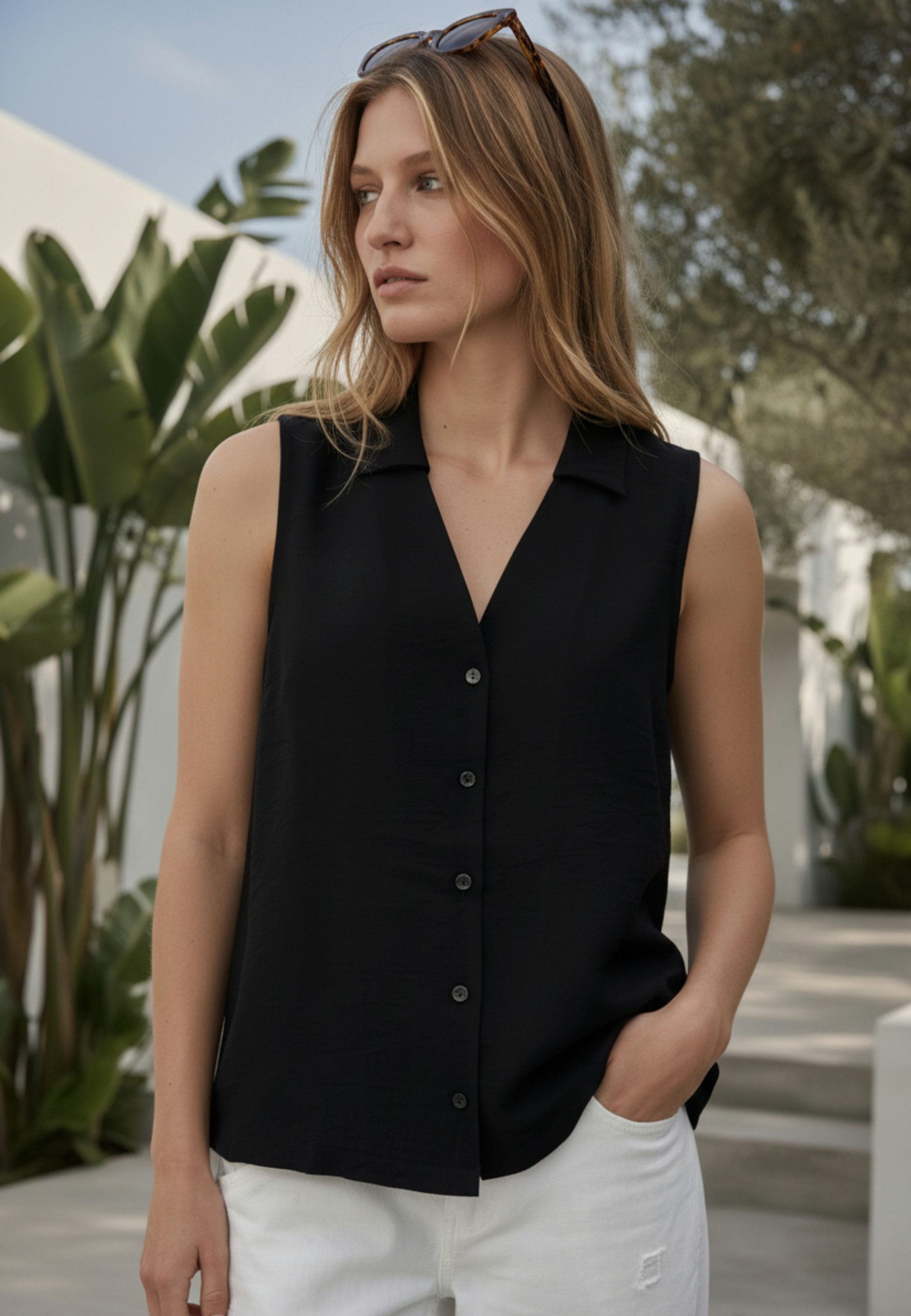 Andijamo-Fashion Shirtbluse EASY FLOW BLOUSE Leicht strukturierte Webware, fließender Fall