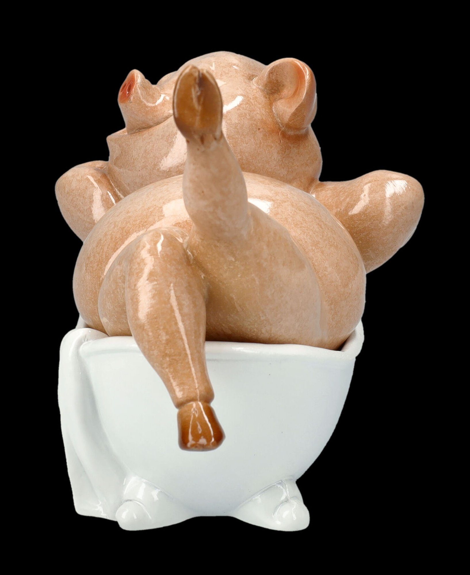 Figuren Shop GmbH Figur Lustige spaßige - Tierfigur Dekofigur Schweine in Badewanne Badezimmer