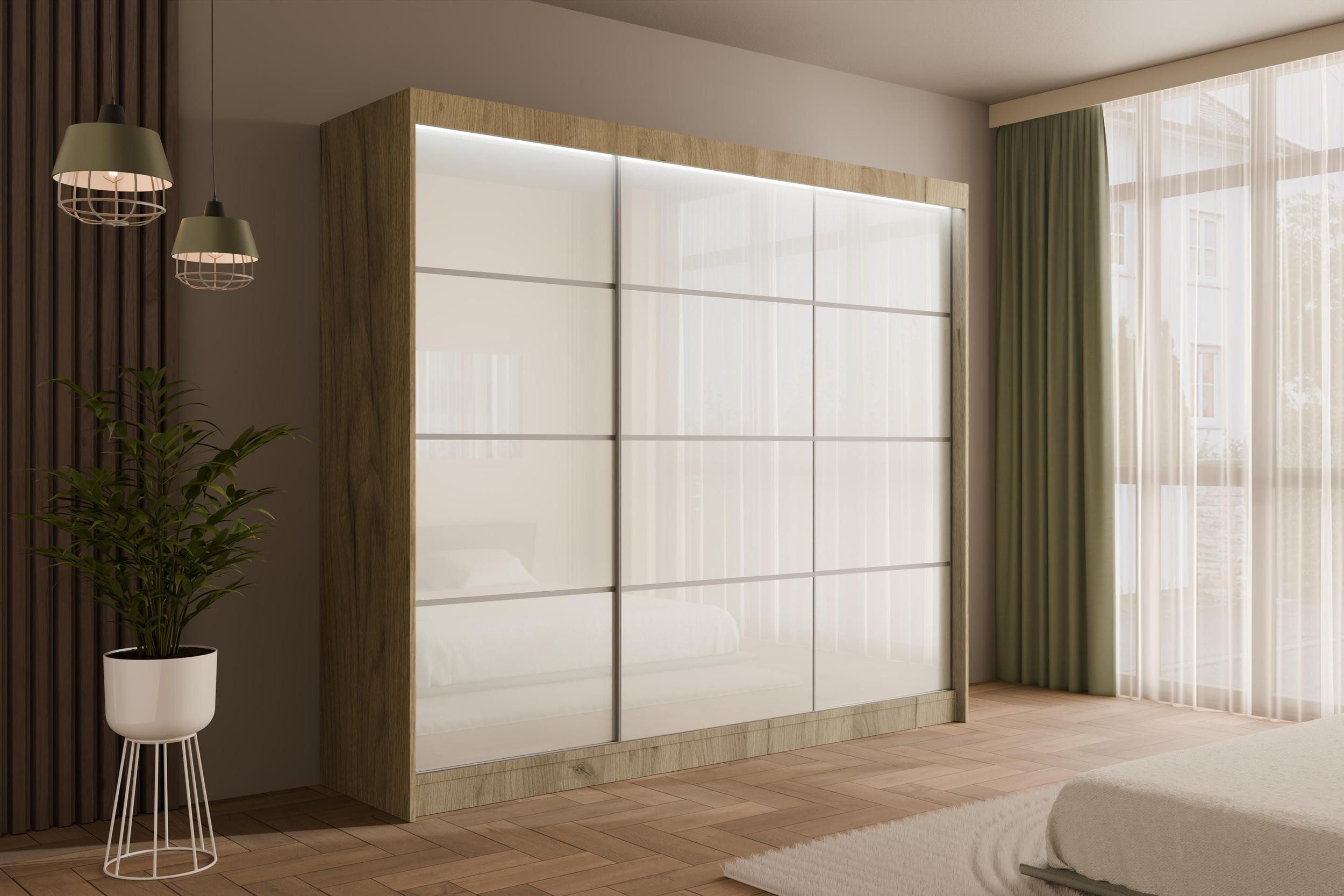 ALTDECOR Schiebetürenschrank PEKA3 (Kleiderschrank Garderobenschrank mit vi günstig online kaufen