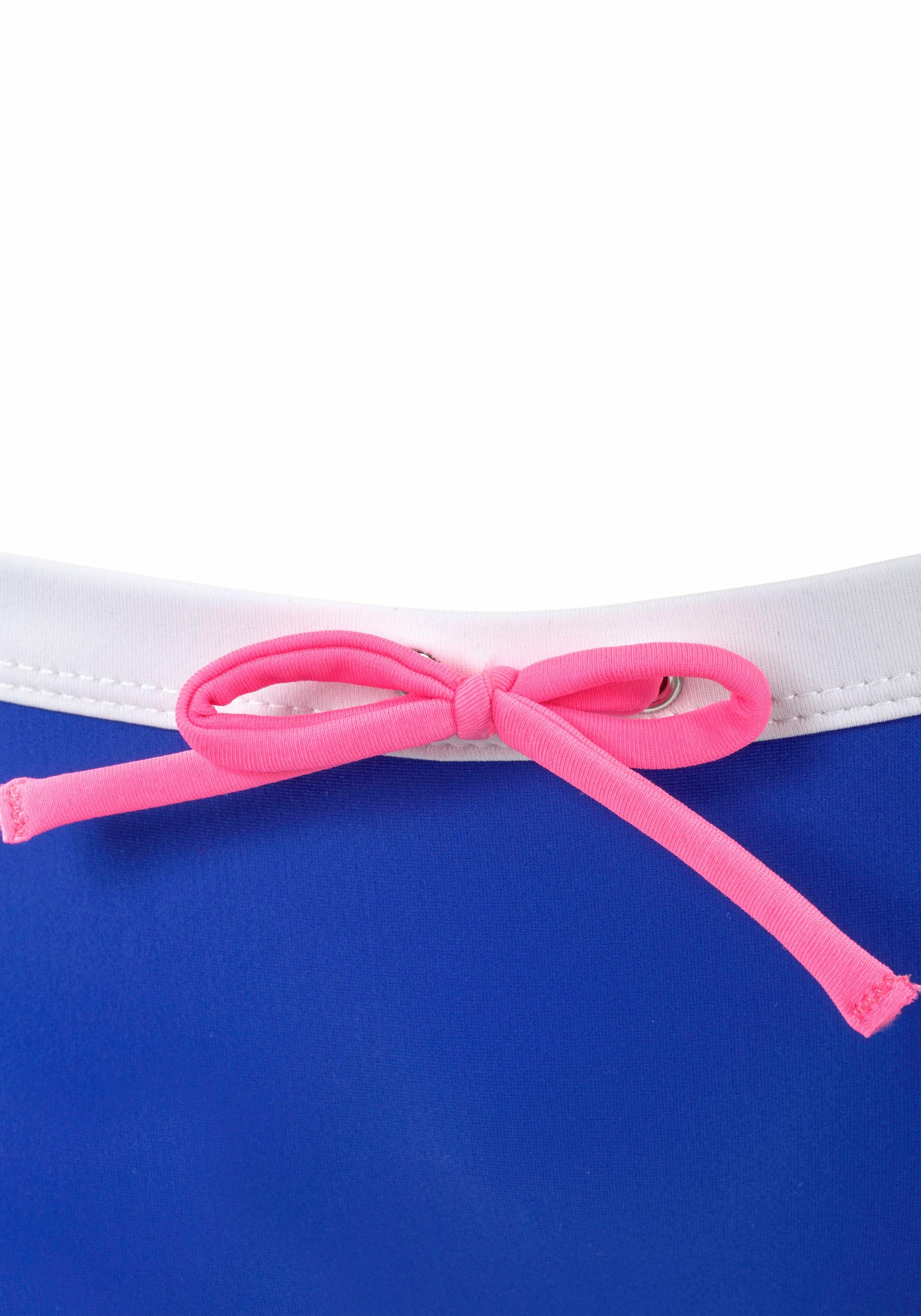blau-pink Kontrastdetails Bench. mit Bustier-Bikini