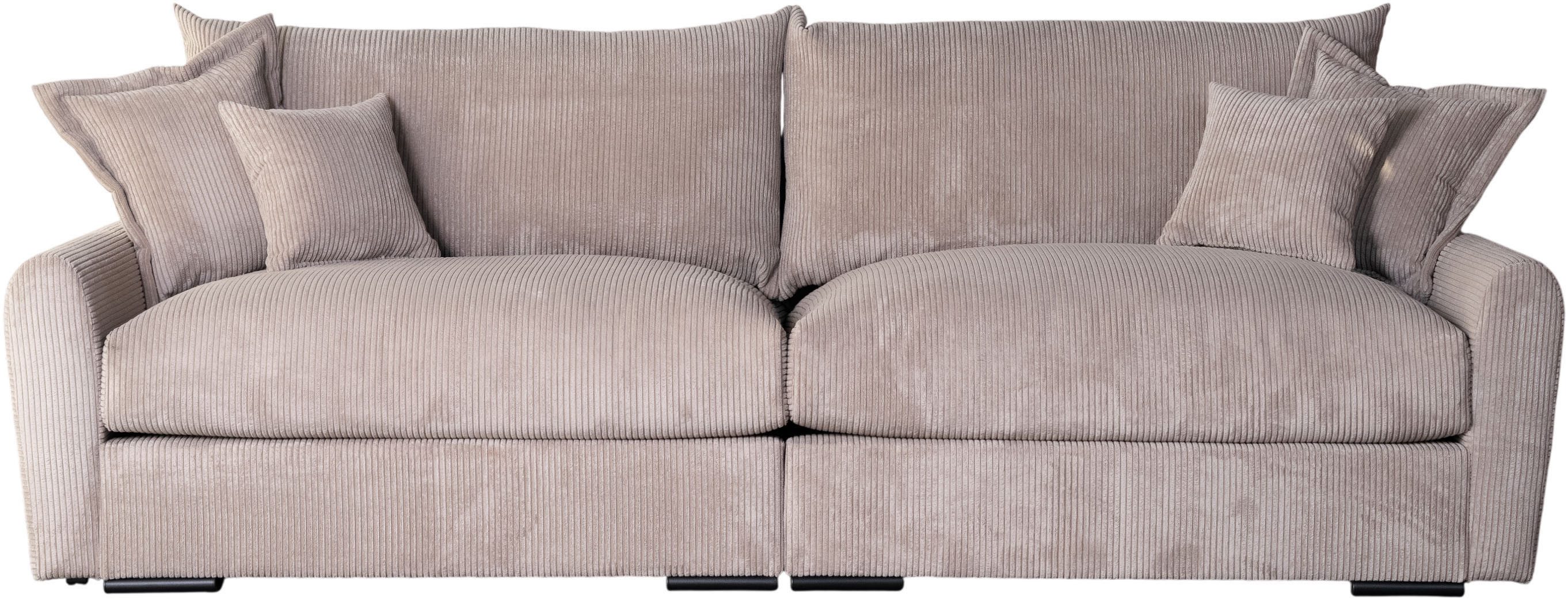 Home affaire Big-Sofa Finca XL, B: 190 cm, 4 Zierkissen, Mega-Sofa, in Cord oder Chenille-Struktur, Federkern