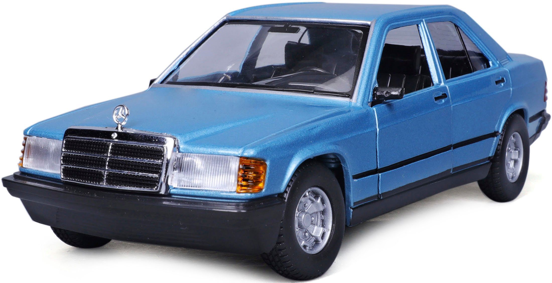 Bburago Sammlerauto Mercedes 190E ´87, blau, Maßstab 1:24