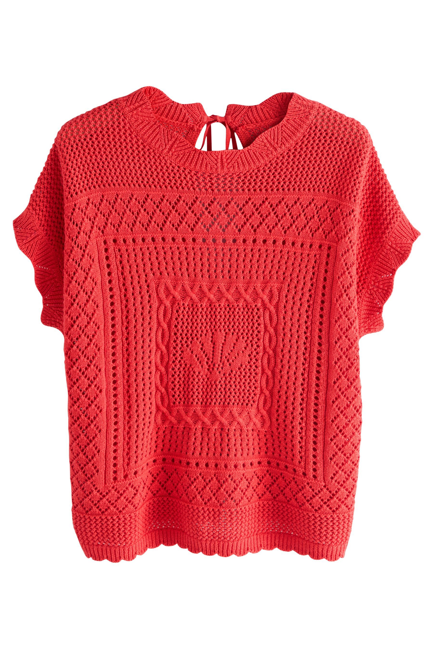 Stricktop Tank-Cover-up mit Muschelmuster