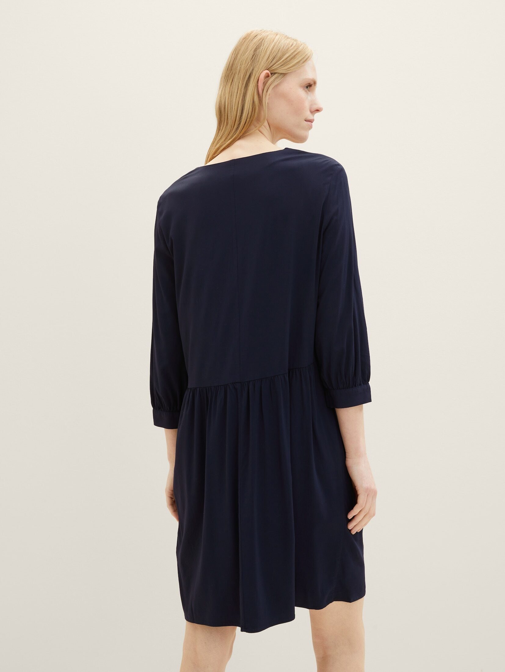 TOM TAILOR Kleid sky Jerseykleid V-Ausschnitt mit blue Midi captain