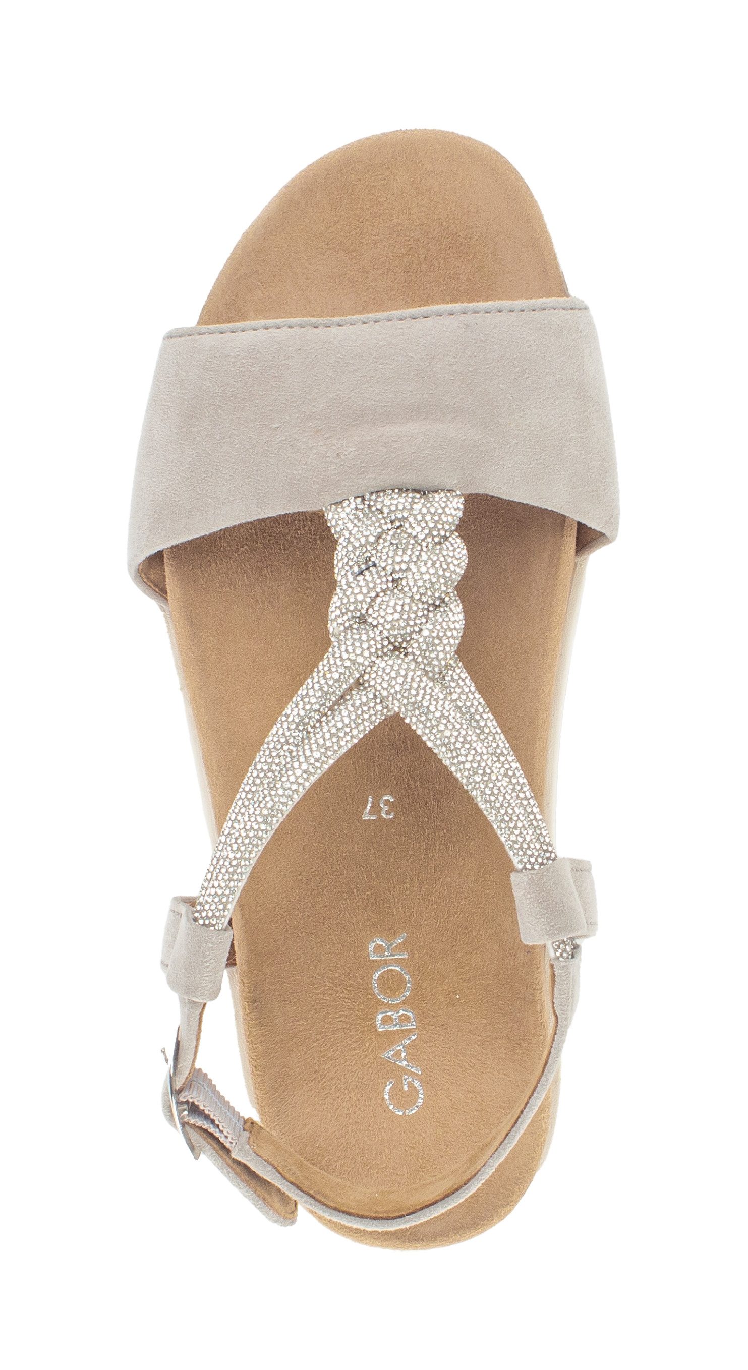 Gabor Riemchensandale Plateau, Sandalette, Sommerschuh mit funkelnden Strasssteichen