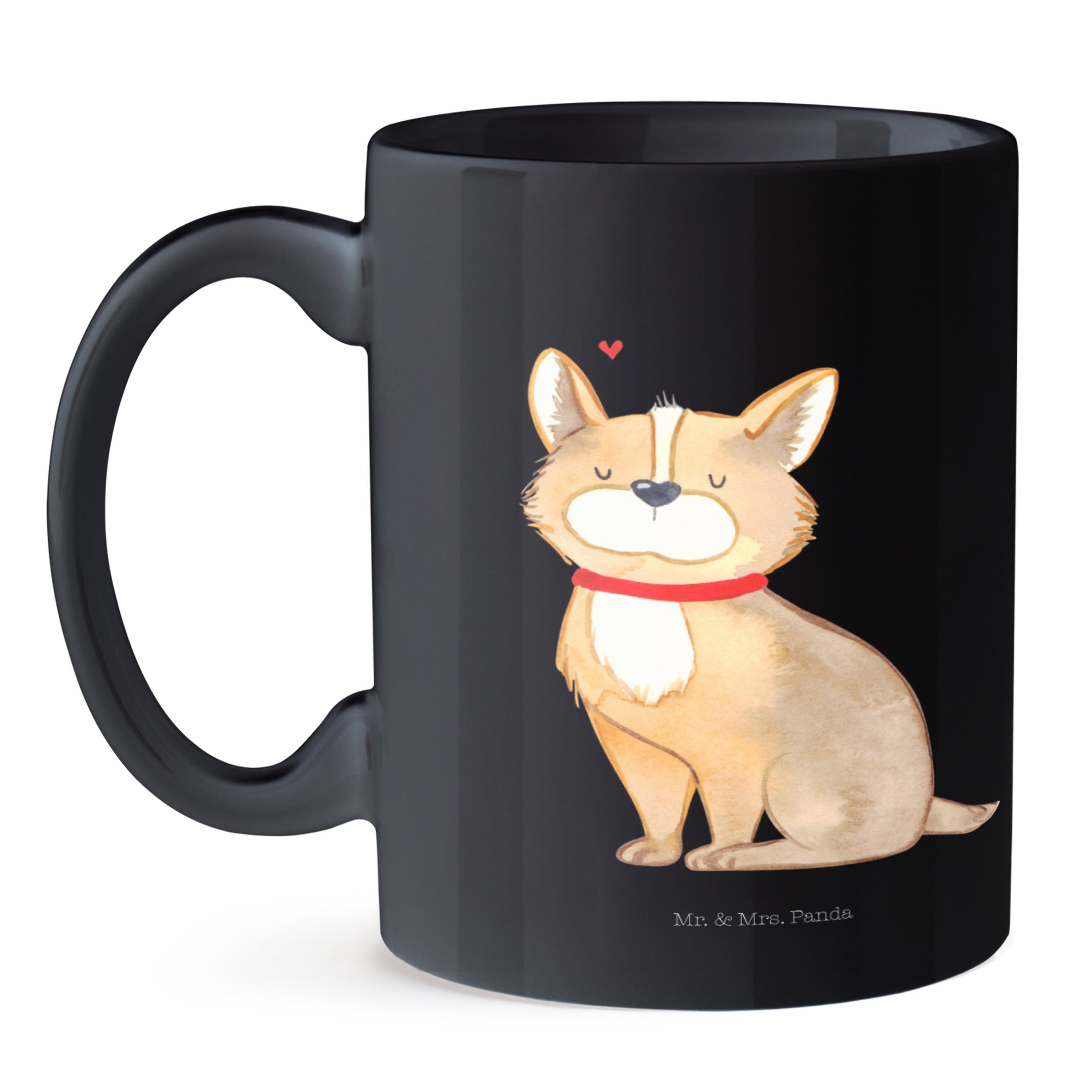 Mrs. Hundebesitzer, Schwarz - Haustier, Hundeglück - Mr. Panda Schwarz Tasse Keramik Geschenk, Kaffeetasse, &