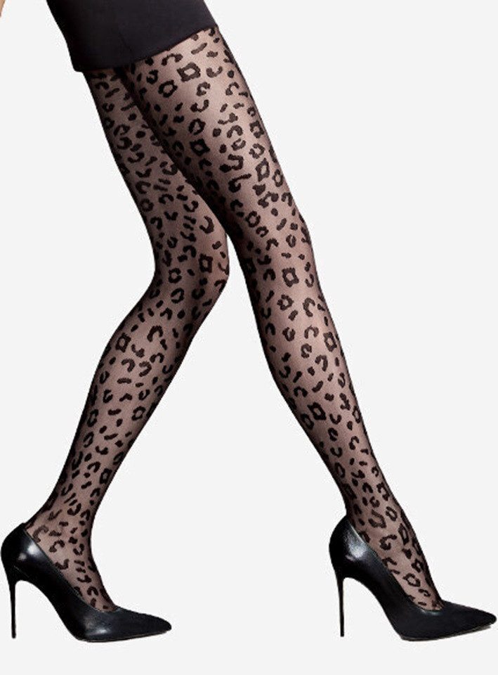 Lycille Feinstrumpfhose mit modernen LEOPARDEN-Muster 20 DEN (1 Stück bestehend aus einer Strumpfhose) flache Nähte, weich, atmungsaktiv, sexy
