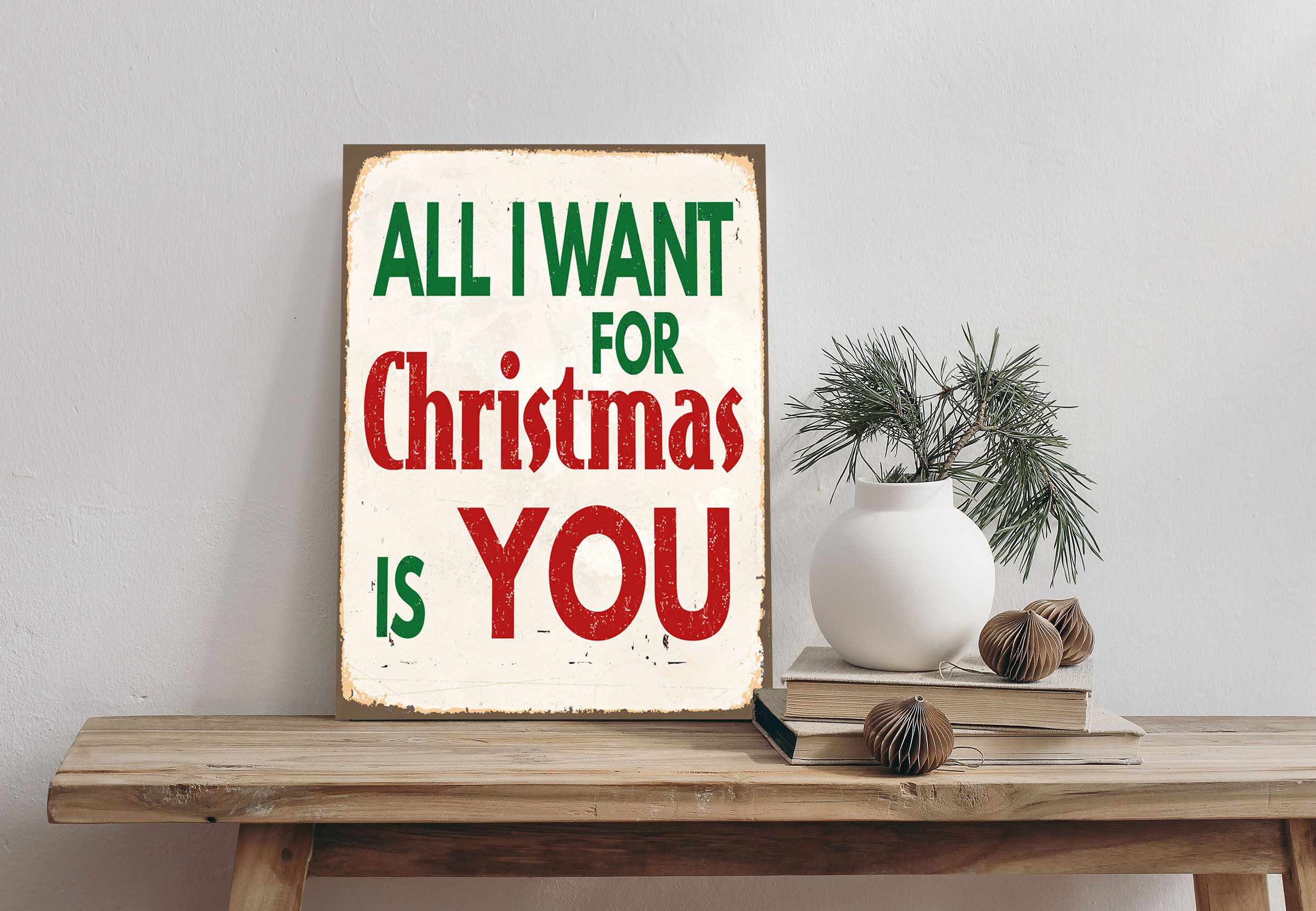 queence Alu-Dibond-Druck Christmas, Weihnachten (1 St), Spruch, Weihnachten, Schild