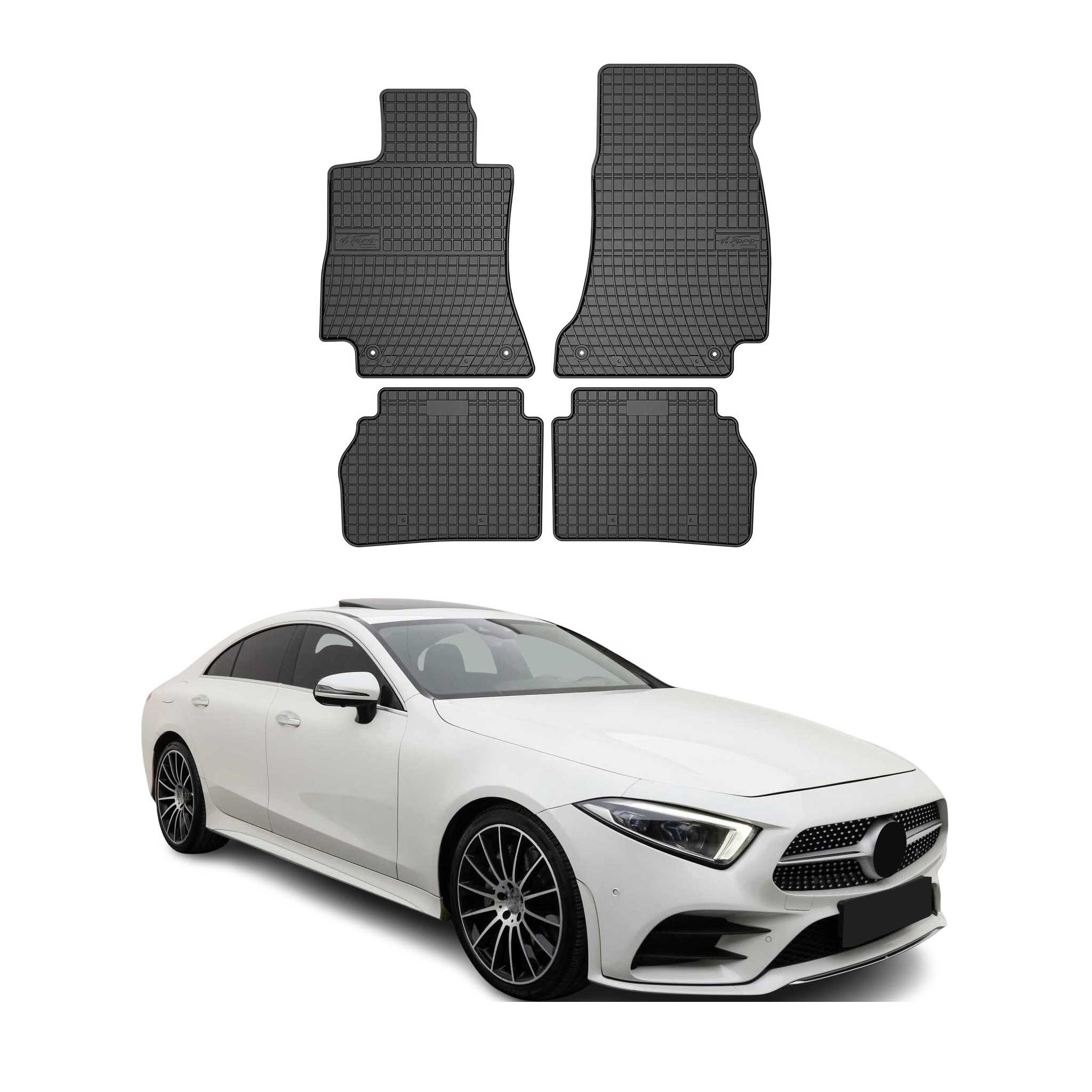 OMAC Auto-Fußmatten für Mercedes CLS Klasse C257 2018-2025 Schwarz 4 tlg (4 St), für Mercedes CLS Klasse C257 2018-2025 Mercedes CLS Klasse C257 2018-2025, Antirutsch,Wasserfest,Einfache Installation