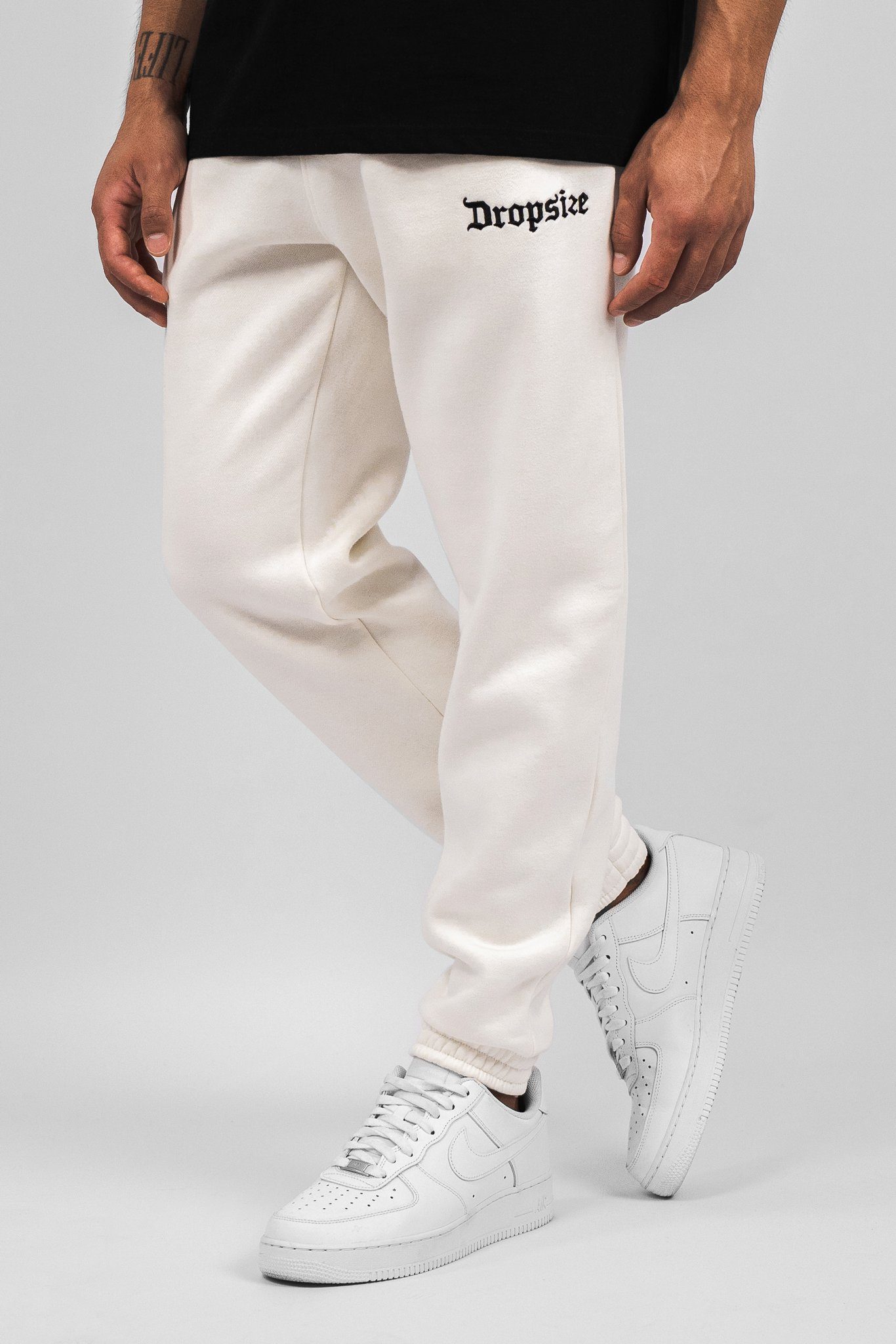 Pants Jogger Jogginghose Jogging Hose Hose Jogginghose Sweatpants GSM Herren Dropsize DJ1 360 Cremeweiß