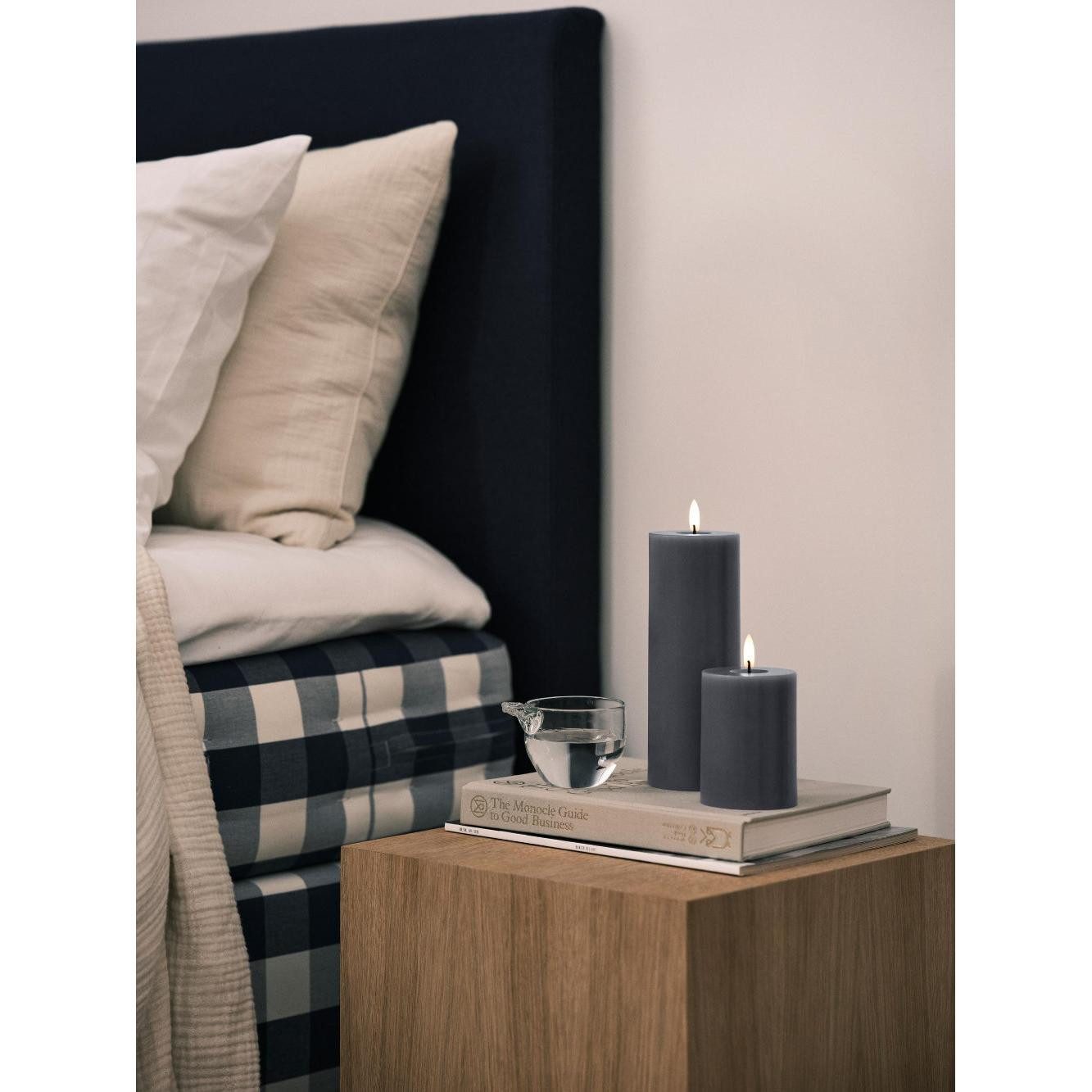 ester & erik LED-Kerze LED Blockkerze Dark Slate (10cm)