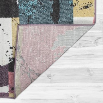 Teppich Petit 484, Paco Home, rechteckig, Höhe: 13 mm, Kurzflor, modernes abstraktes Motiv, Pastell-Farben