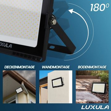 LUXULA LED Flutlichtstrahler LED CCT Fluter, 300 W, warm-, neutral-, kaltweiß, 30000 lm, IP65, LED fest integriert, warmweiß, neutralweiß, Tageslichtweiß, kaltweiß