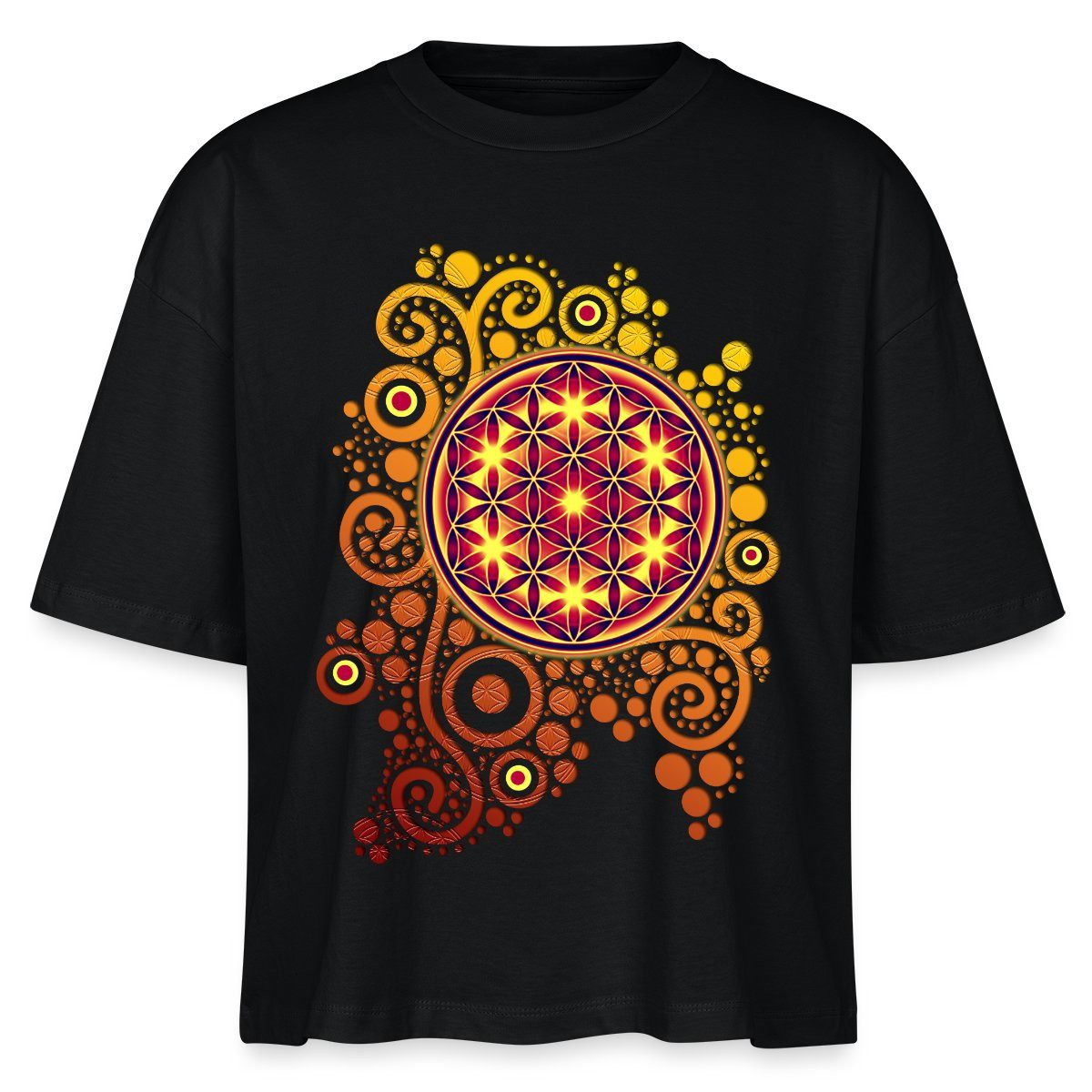Spreadshirt T-Shirt Blume des Lebens Boxy Shirt Damen (1-tlg)
