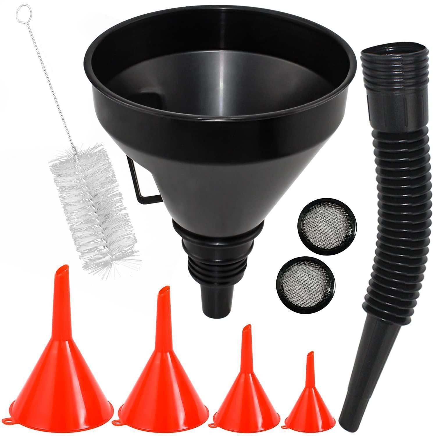 LuxusKollektion Öltrichter Einfülltrichter 5er Set mit Schlauch abnehmbar Öl Wasser