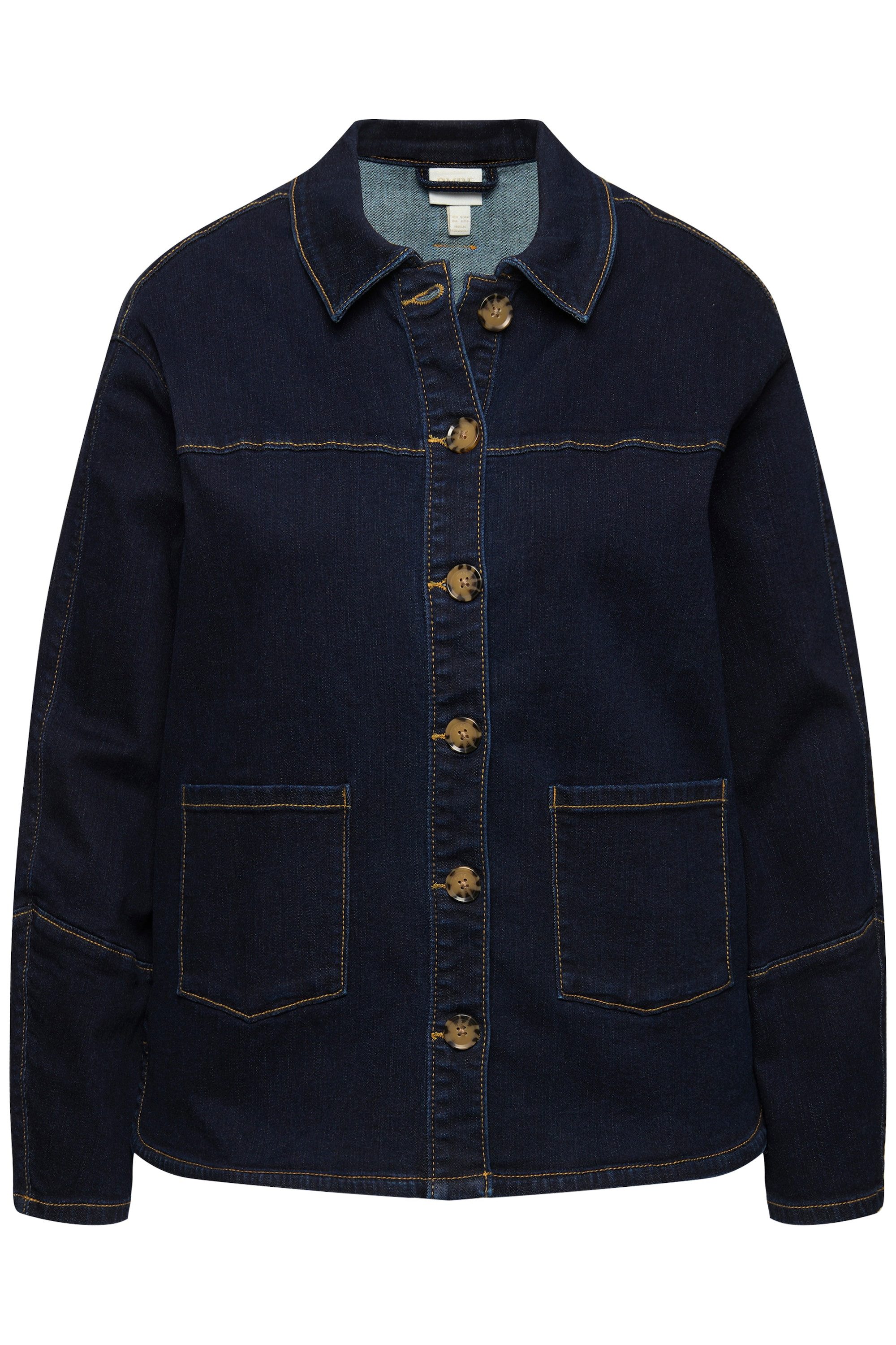 Ulla Popken Sommerjacke Jeansjacke Hemdkragen Stretch günstig online kaufen