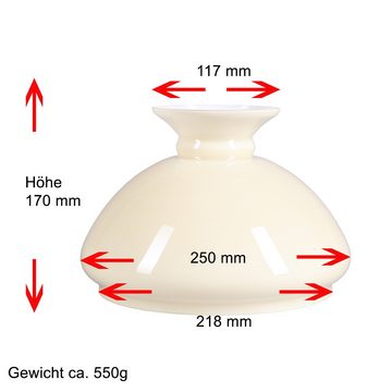 Home4Living Lampenschirm Petroleumglas Ø 218mm Weiß Lampenglas rund