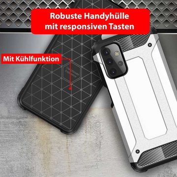 FITSU Handyhülle Outdoor Hülle für Samsung Galaxy A32 Schwarz, Robuste Handyhülle Outdoor Case stabile Schutzhülle mit Eckenschutz