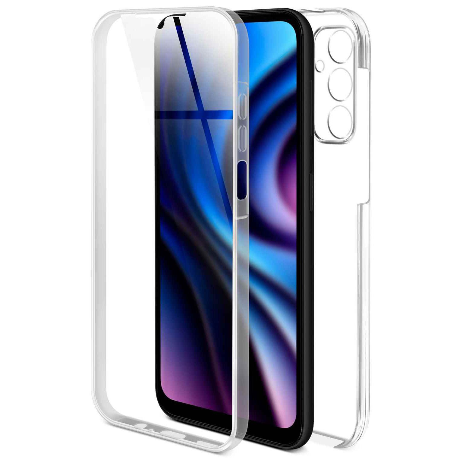 ONEFLOW Handyhülle für Samsung Galaxy A14 5G Hülle Komplett Schutz Touch Case 6,6 Zoll, 360 Grad Schutzhülle Transparent Rundumschutz Durchsichtig Beidseitig