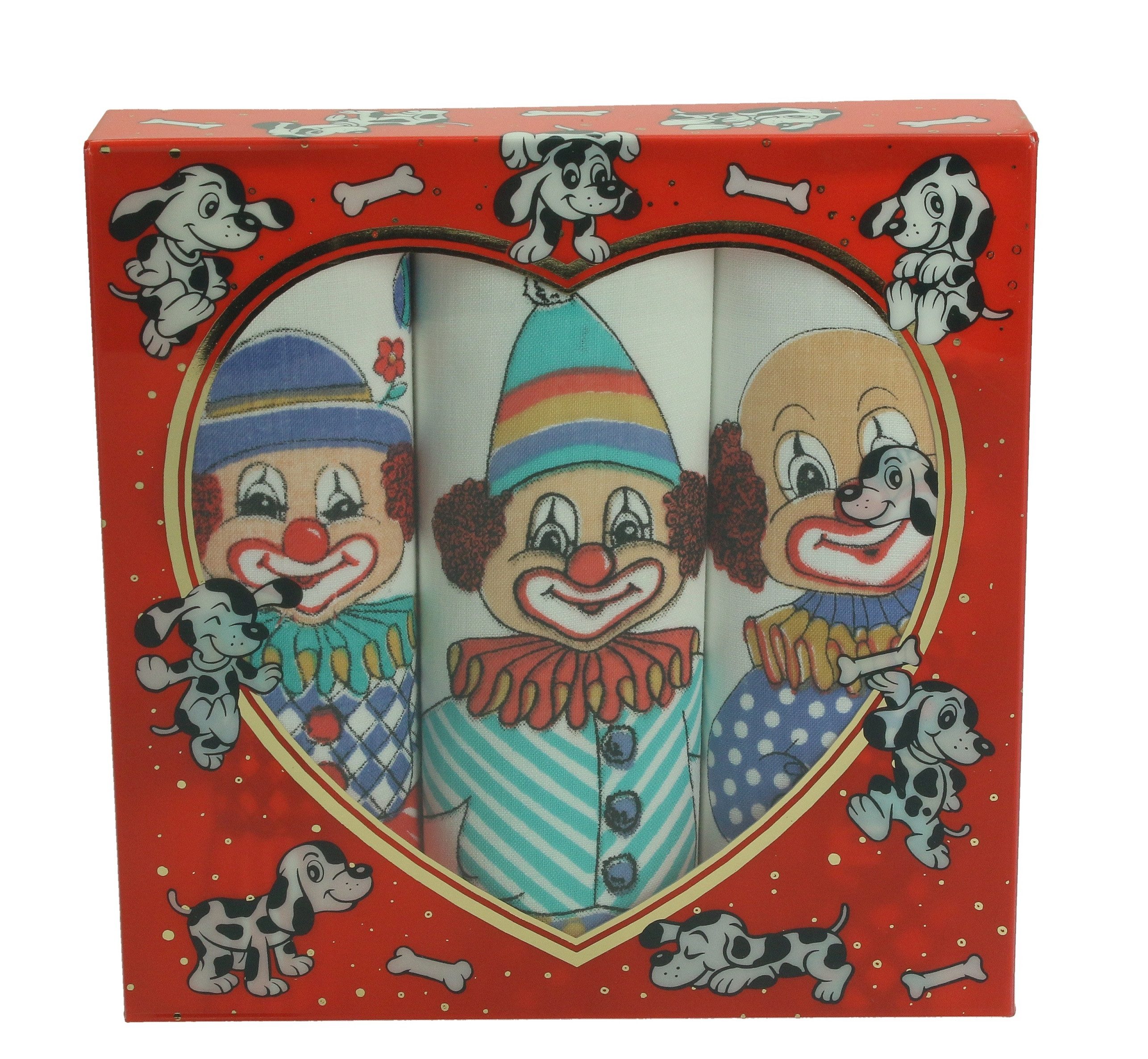 Betz Taschentuch 3 Stück Kindertaschentücher Geschenkbox Größe ca. 25x25 cm, (Set, 3-St. 3 Stück in der Geschenkbox), Design 1 Farbe: rot