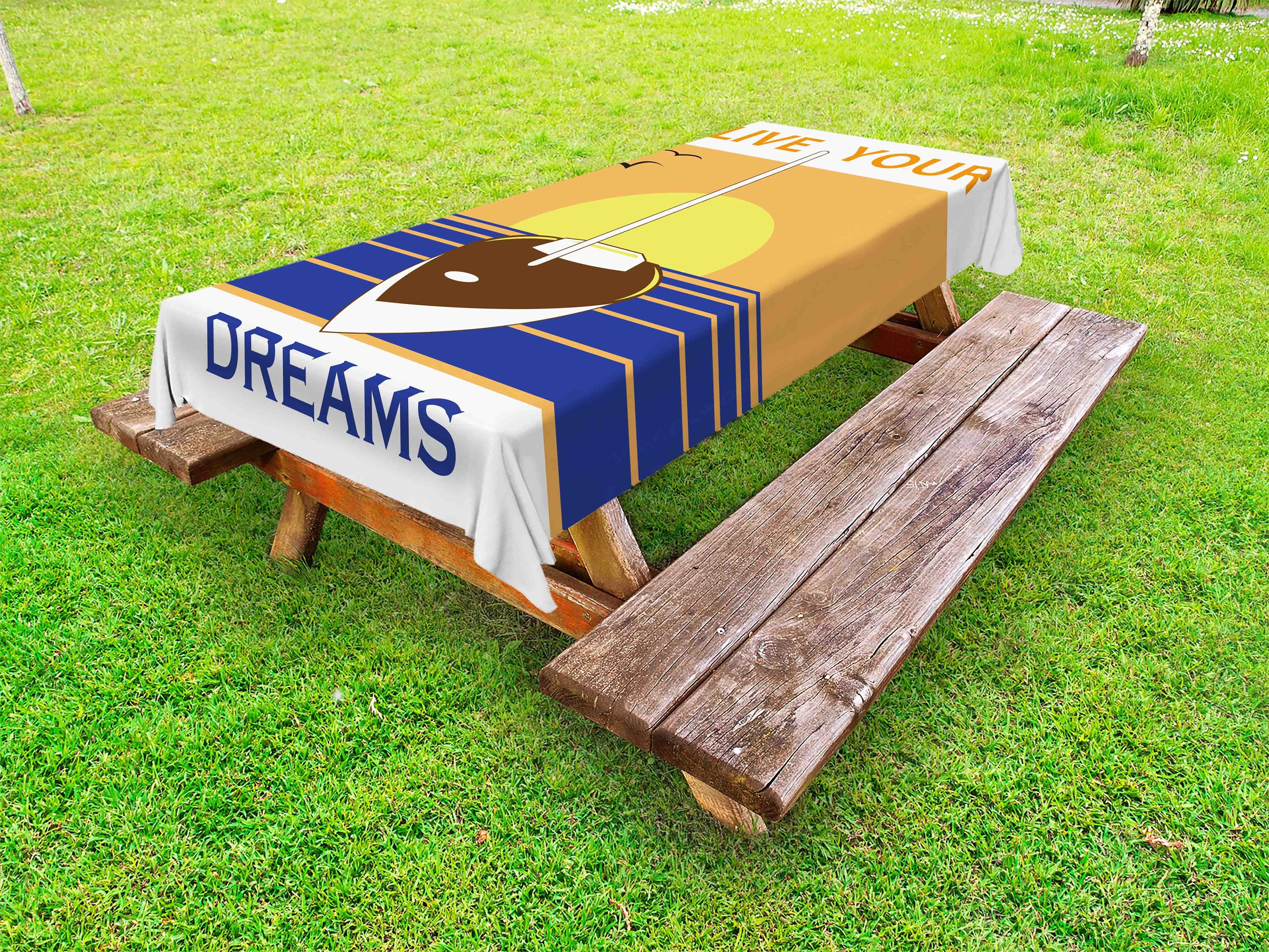Traum-Boot dekorative Picknick-Tischdecke, waschbare Nautik-Party Abakuhaus Ihr Leben Tischdecke
