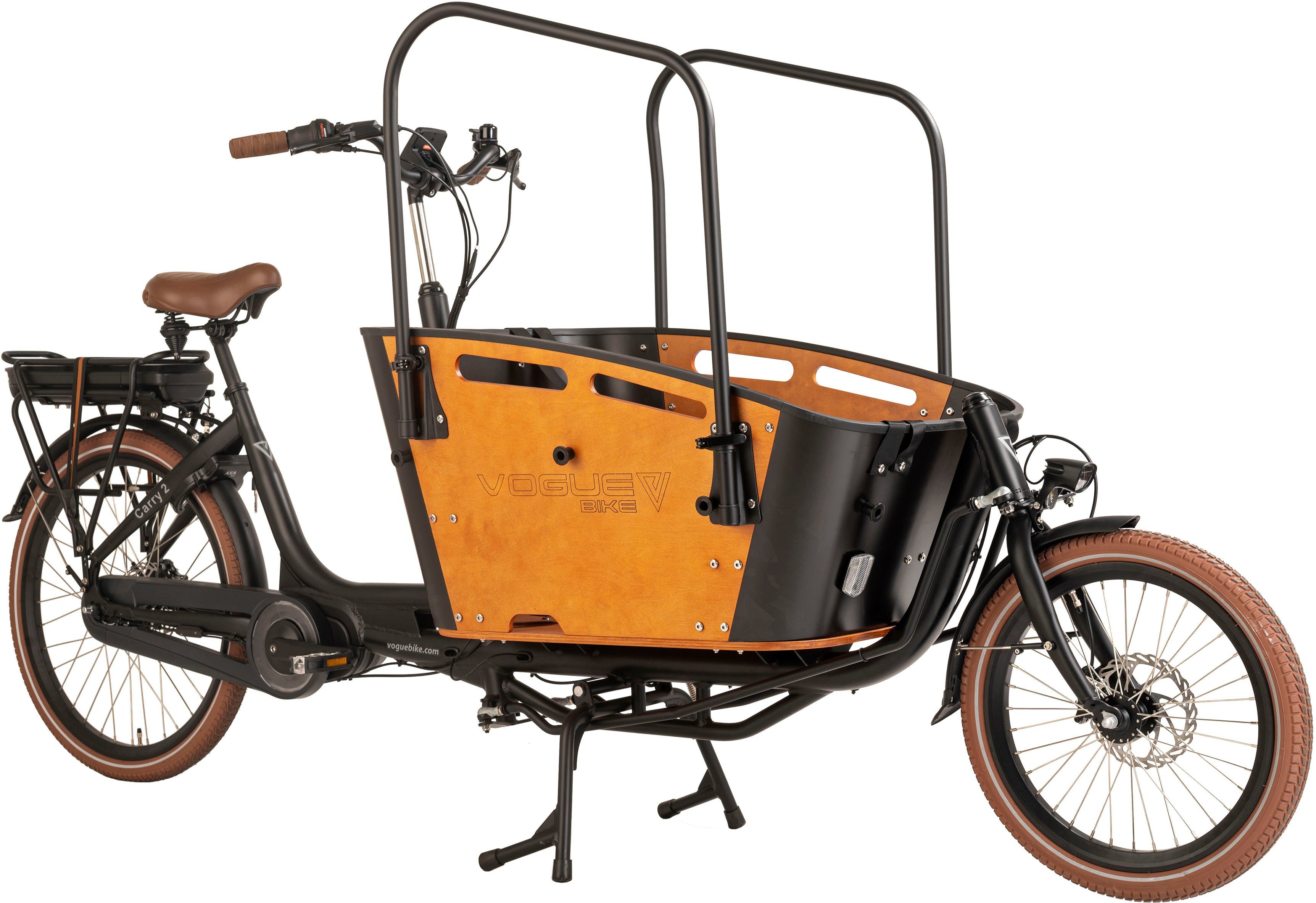 VOGUE BIKE E-Bike Carry 2, 8 Gang Shimano Nexus Schaltwerk, Nabenschaltung, Mittelmotor, 468 Wh Akku | E-Lastenräder