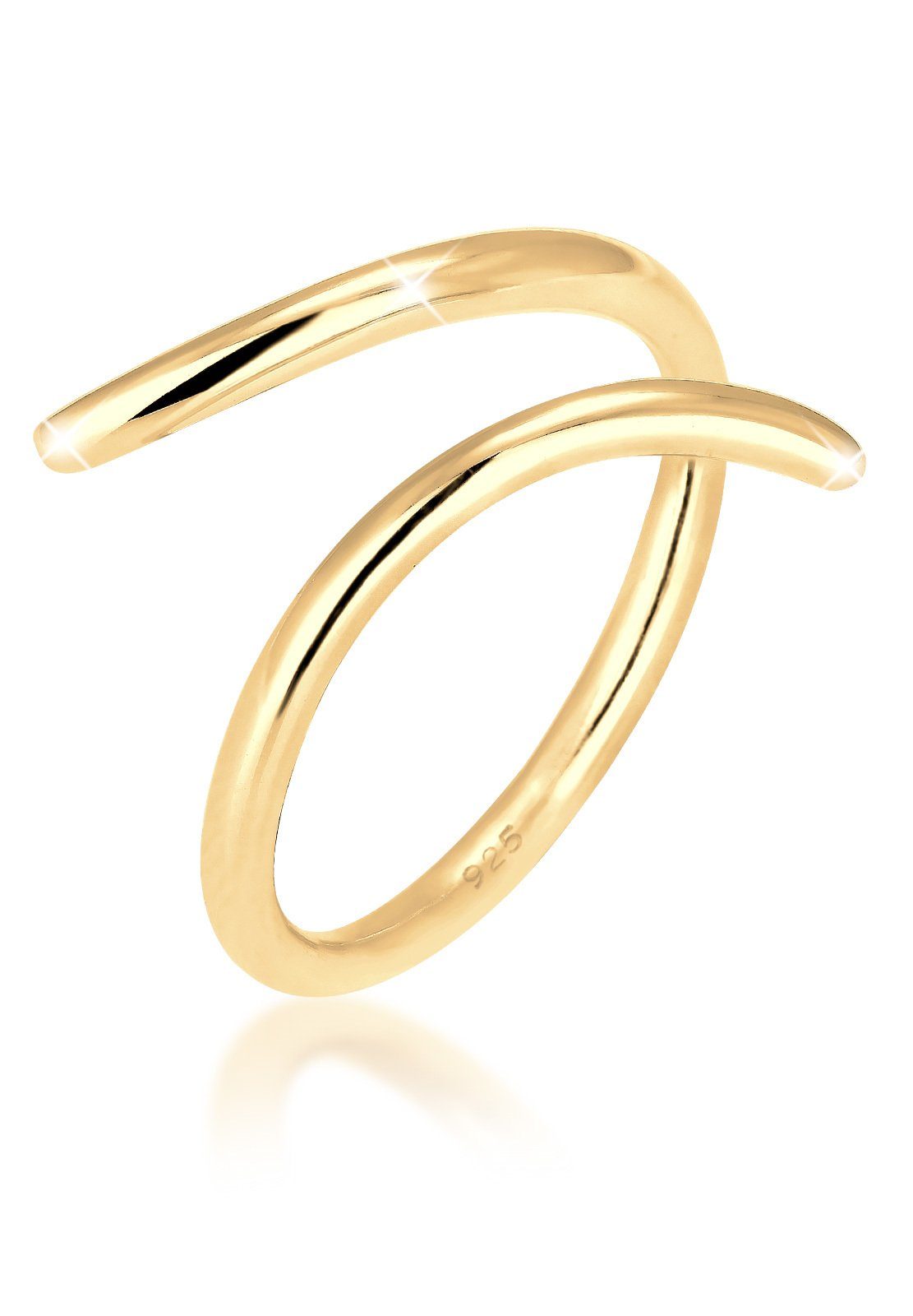 Elli Fingerring Wickelring offen verstellbar Statement 925 Silber, Geo Gold