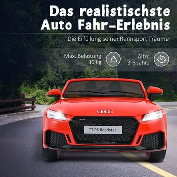 REDOM Elektro-Kinderauto Elektroauto mit 2×30W Motoren, Belastbarkeit 30 kg, Audi TT RS 12V Elektroauto, 2,4G-Fernbedienung 3-5km/h