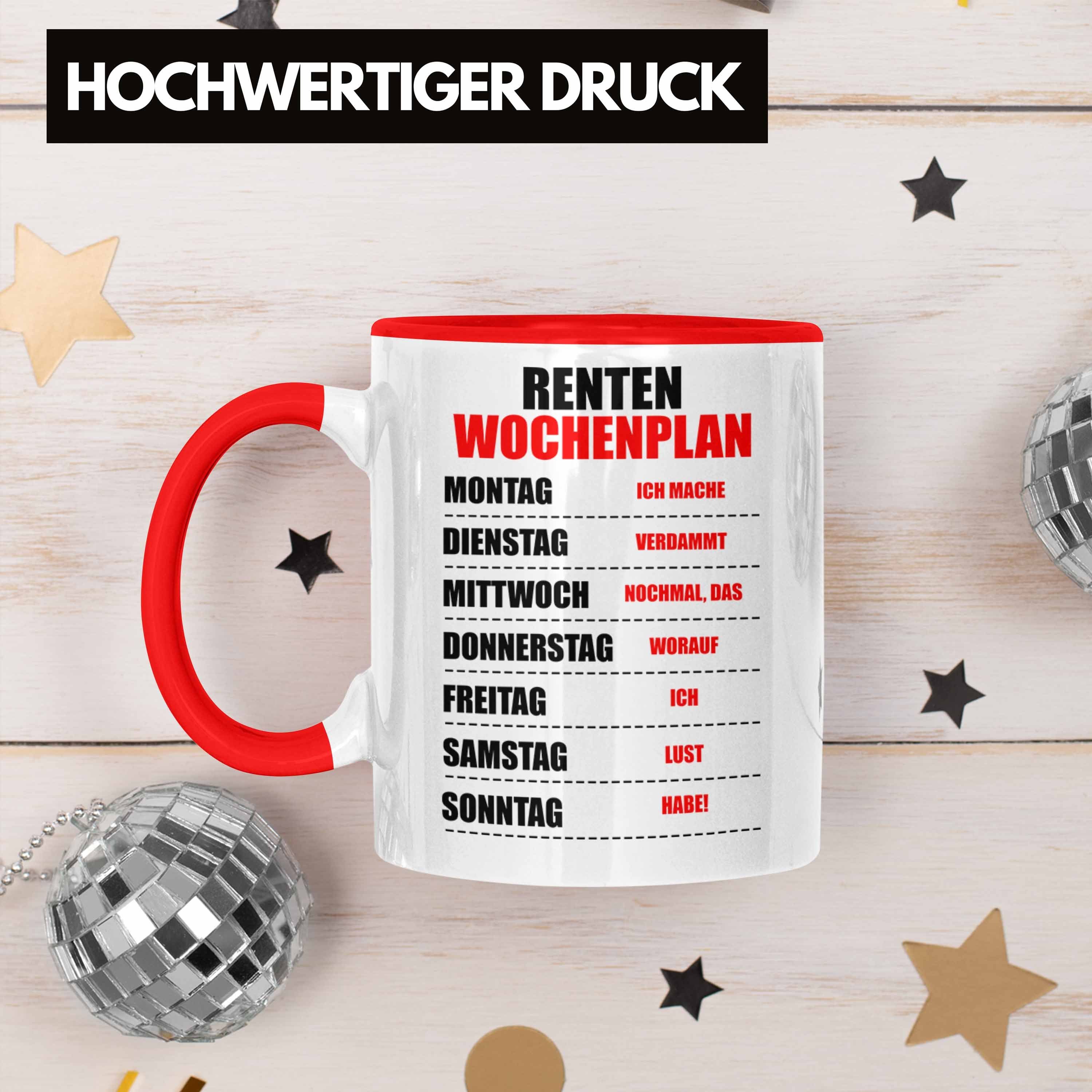 Frau Mann Trendation - Geschenk Spruch Rente Abschied Trendation Renteneintritt Tasse Rentnerin Tasse Renter Ruhestand für Lustig Rot