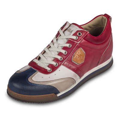 Kamo-Gutsu Leder Sneaker rot / weiß / blau / grau (SCUDO-005 rosso combi) Sneaker Handgefertigt in Italien
