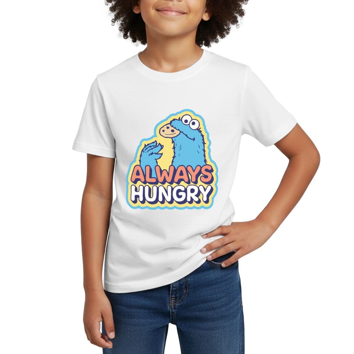 T-Shirt Sesamstraße Krümelmonster Design Always Hungry Kinder T-Shirt