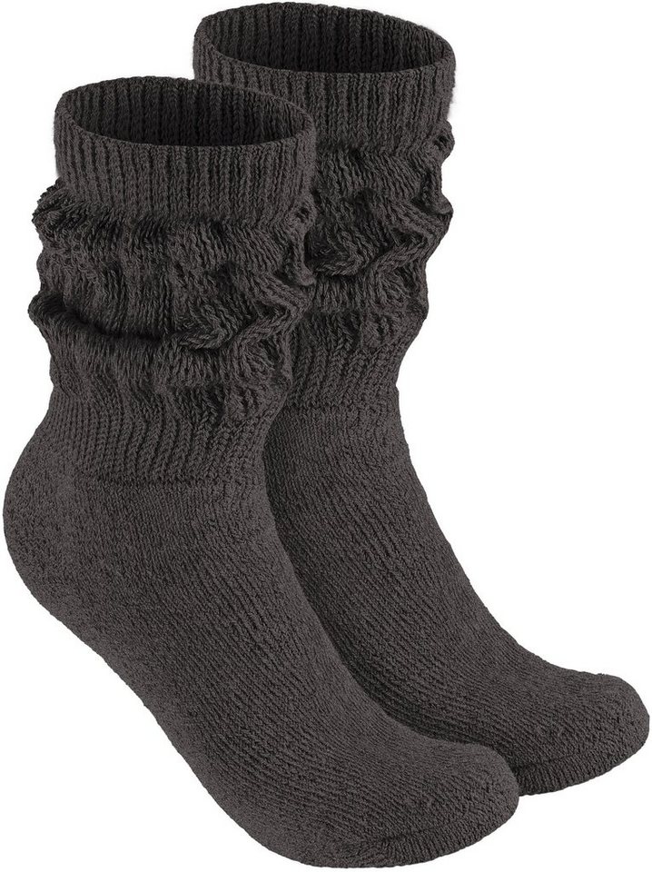 BRUBAKER Schoppersocken Slouch Socken - Damen Fitnesssocken (80s Style, 2-Paar, Baumwolle) Knit Sportsocken für Fitness, Yoga, Workout, Gymnastik und Wellness