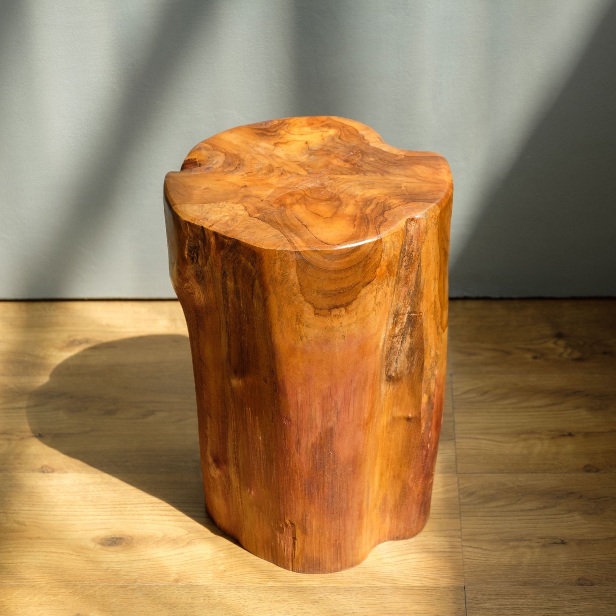 wohnfreuden Sitzhocker Teakholz Hocker Elefantenfuss 40 cm lasiert, 1007