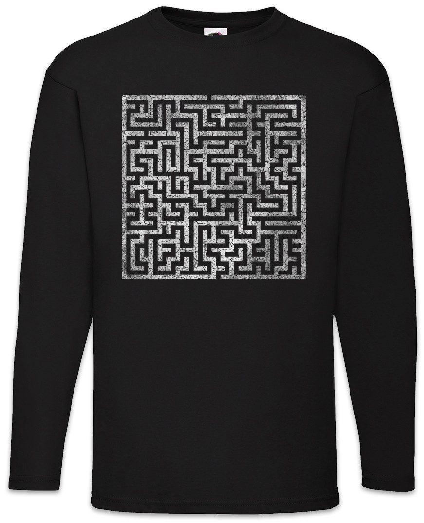 Langarmshirt Maze IV Langarm T-Shirt Labyrinth Esoterik Mystik Spirale Hypnose