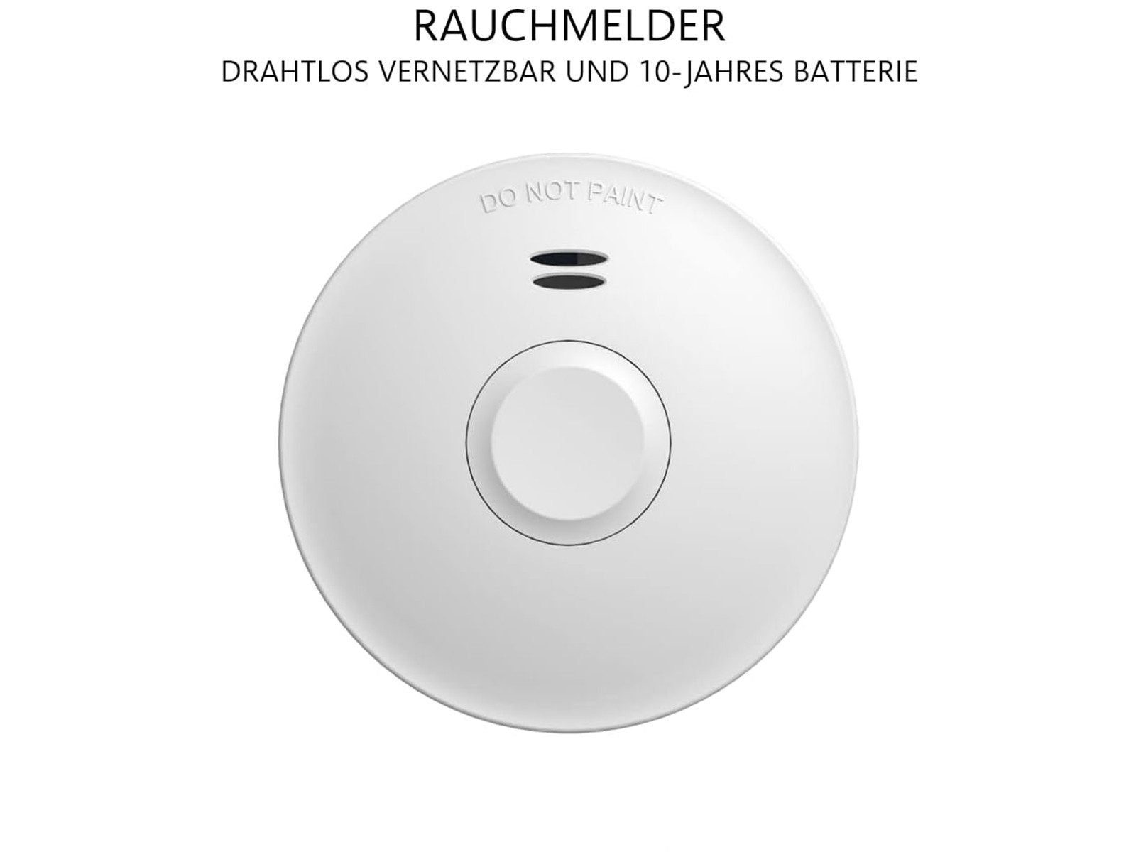 Elro Rauchmelder (Optischer Funk-Rauchmelder 10 Jahre-s Batterie, Rauschwarnmelder Ø 9cm)