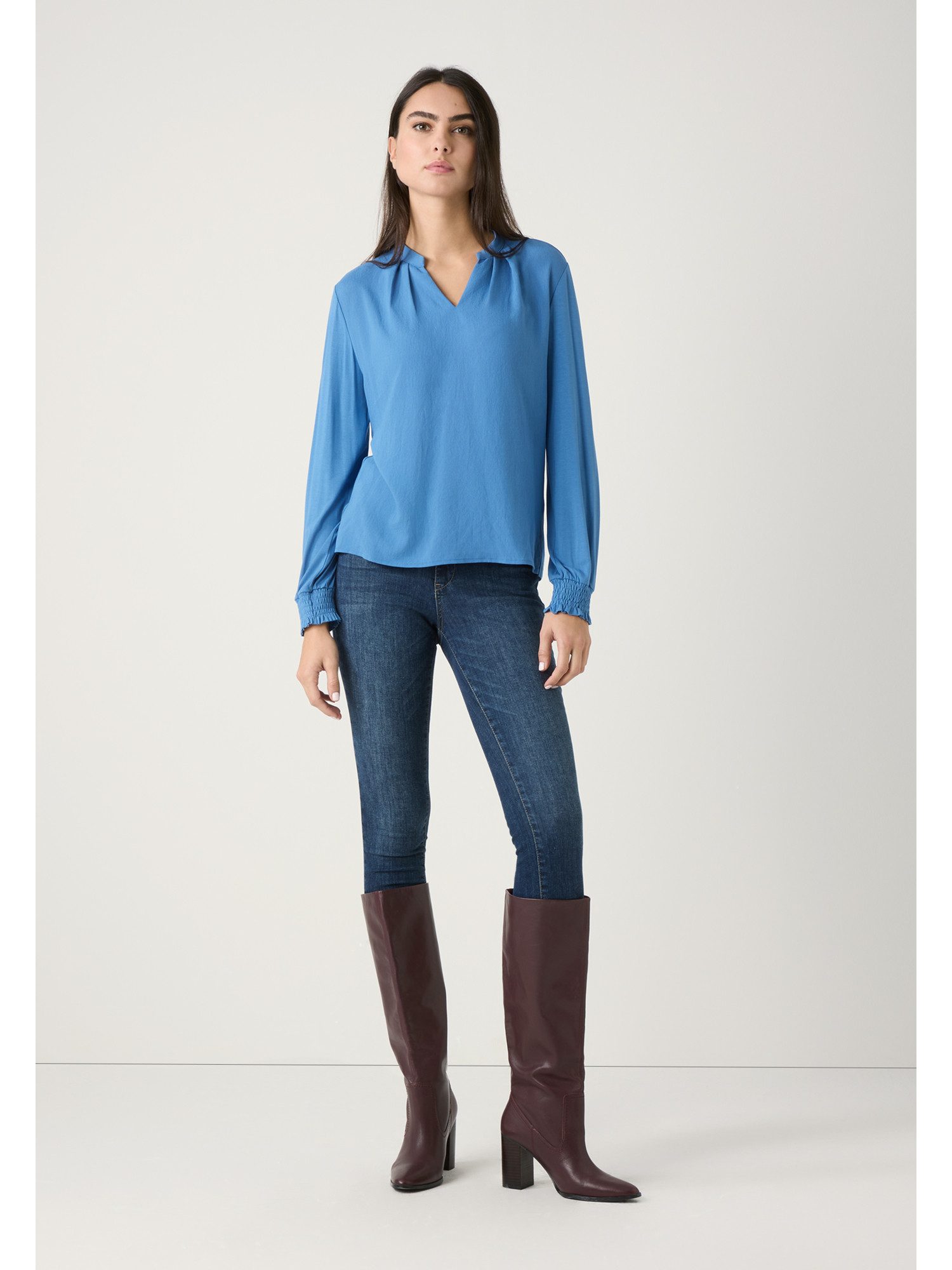 MORE&MORE Langarmbluse feminines Blusenshirt günstig online kaufen