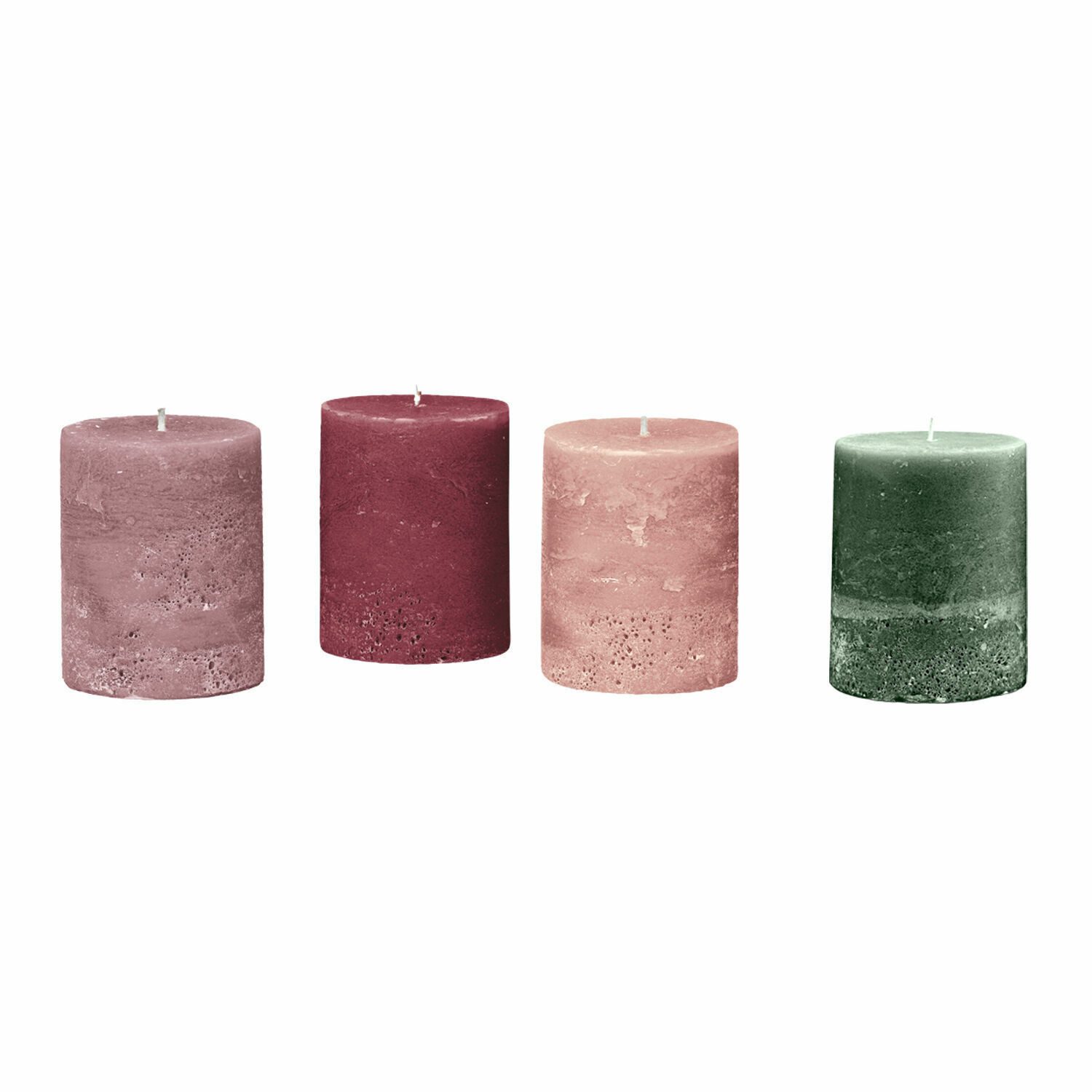 Mirabeau Stumpenkerze Kerze 4er Set Virrans bunt (4er Set, 4er Set), none