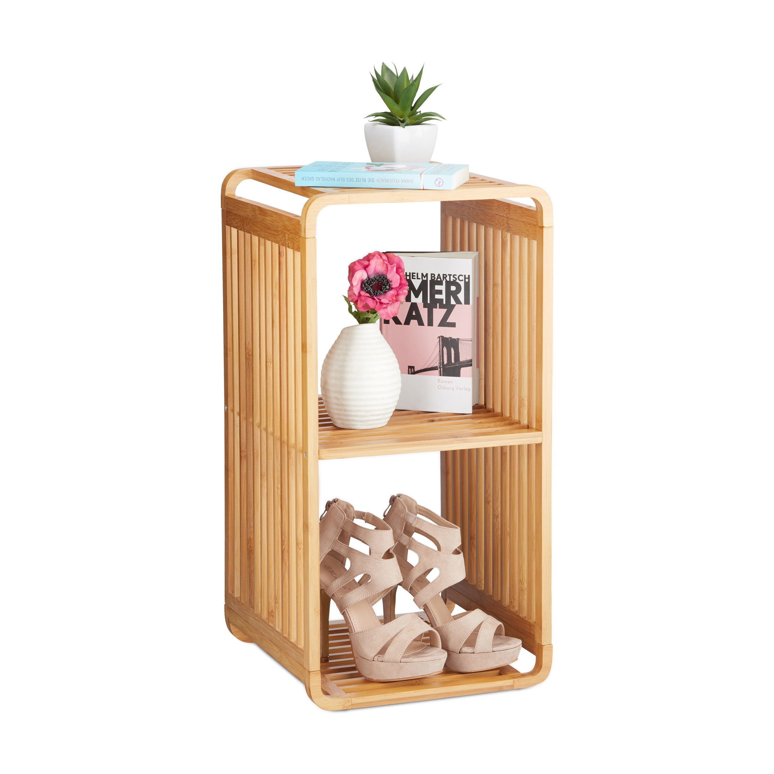 relaxdays Badregal Bambus Regal mit Ablagen, 3 günstig online kaufen
