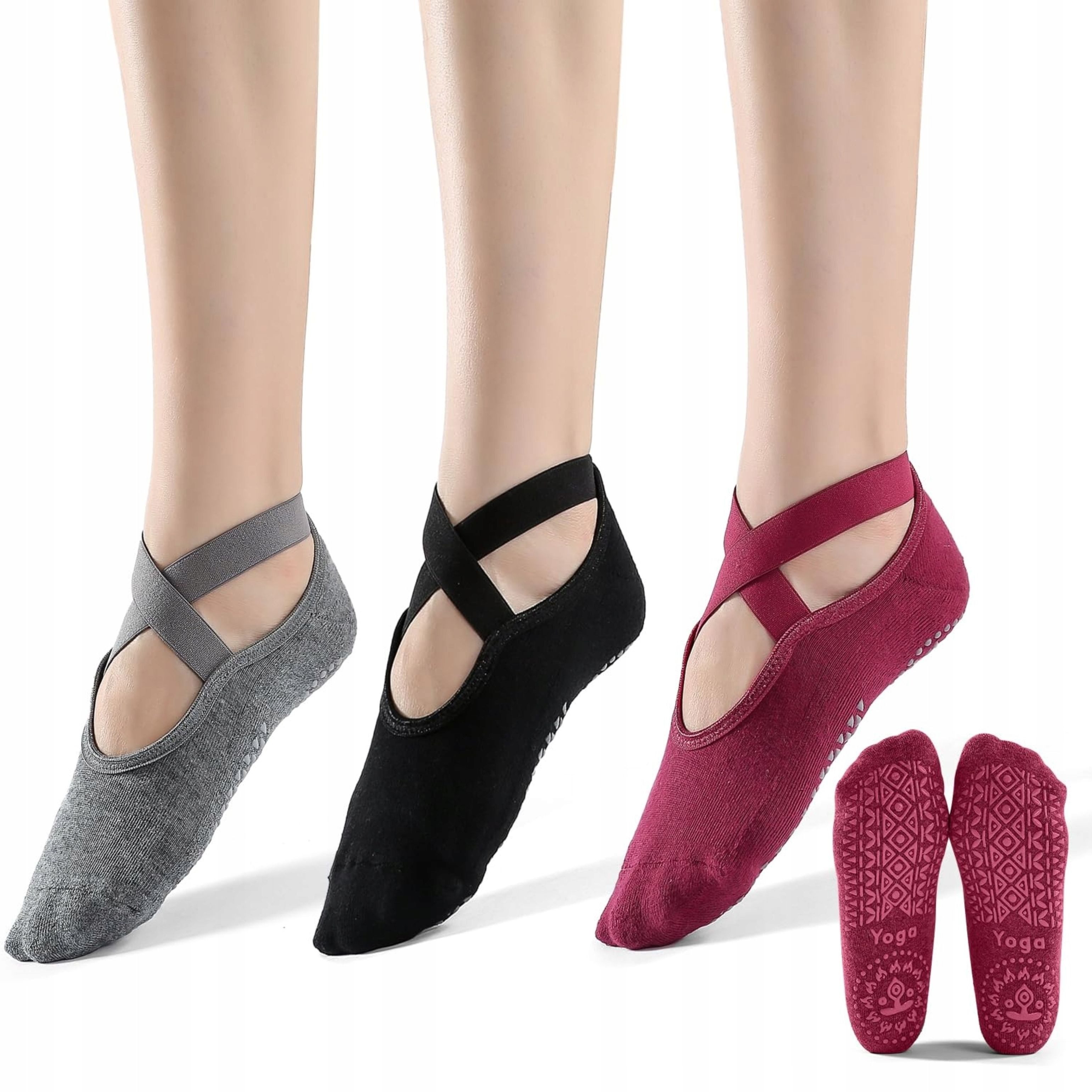 Festivalartikel Socken 3 Paar Yoga Socken Damen Antirutsch Pilates Barre Tanz Grippy (1-Paar)