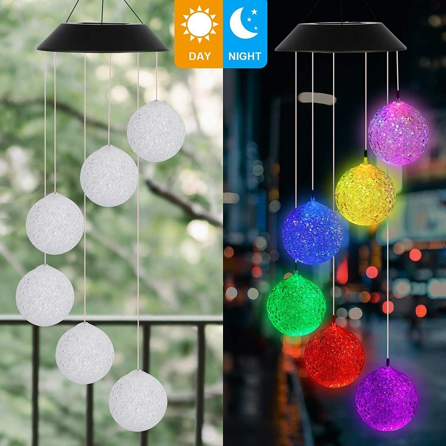 Gartenbeleuchtung Außen Solar Glockenspiele Spinner, Light Wind LETGOSPT integriert, Dekor Chime Solar Windspiel Garten Solarleuchten Solarleuchte Lampe, LED Muttertagsgeschenk LED für Balkon LED Terrasse fest Spiral