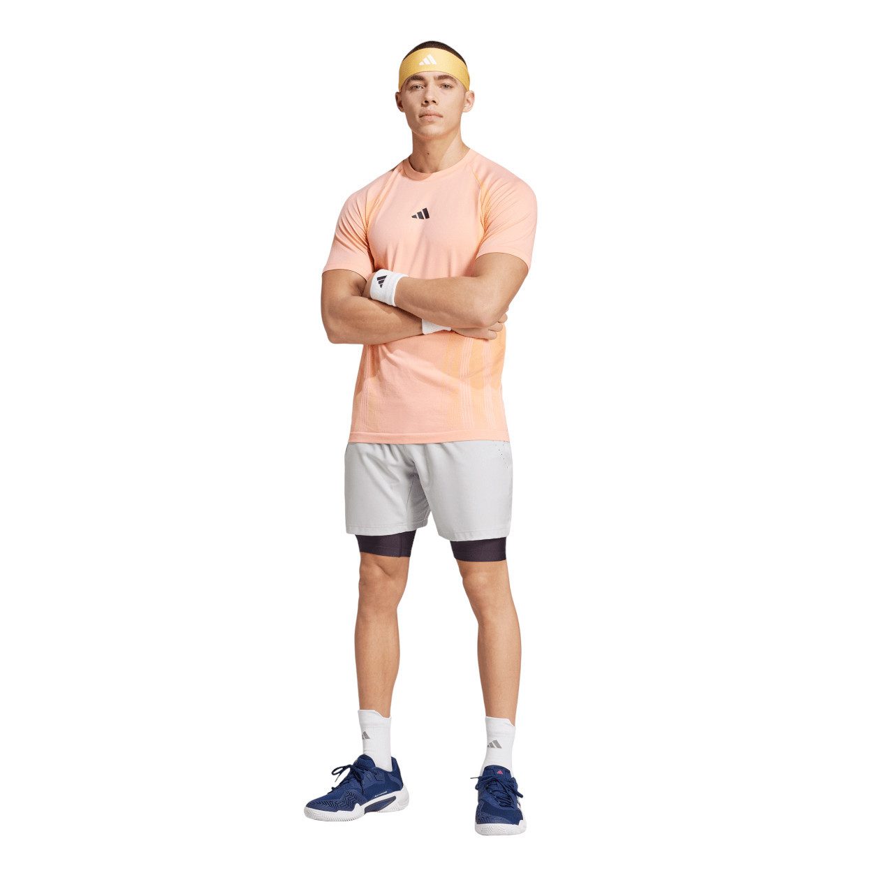 adidas Performance Sporthose Tennishose Pro Aeroready 2in1 (Short+Tight) grau/schwarz Herren